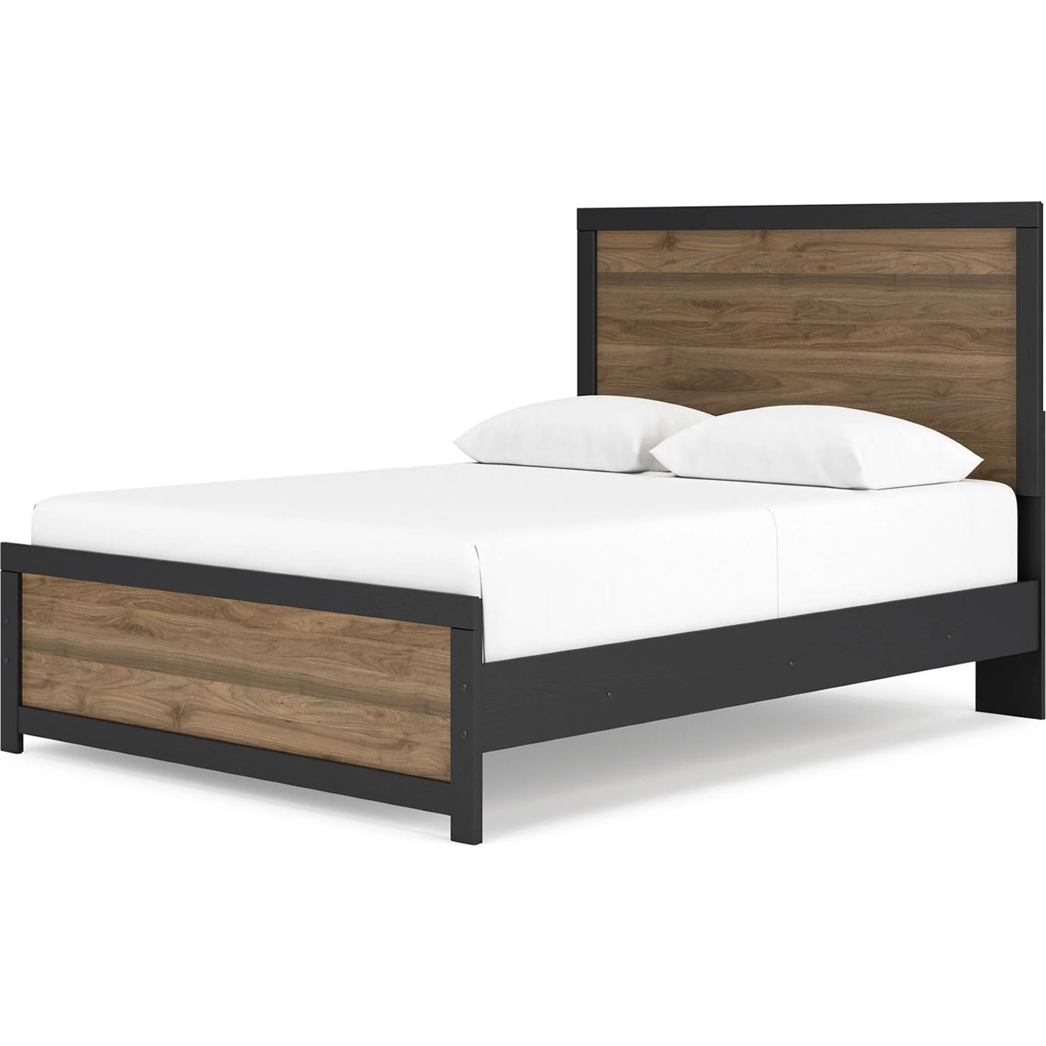 Vertani Panel Bed - Black/Honey Brown - Image 2
