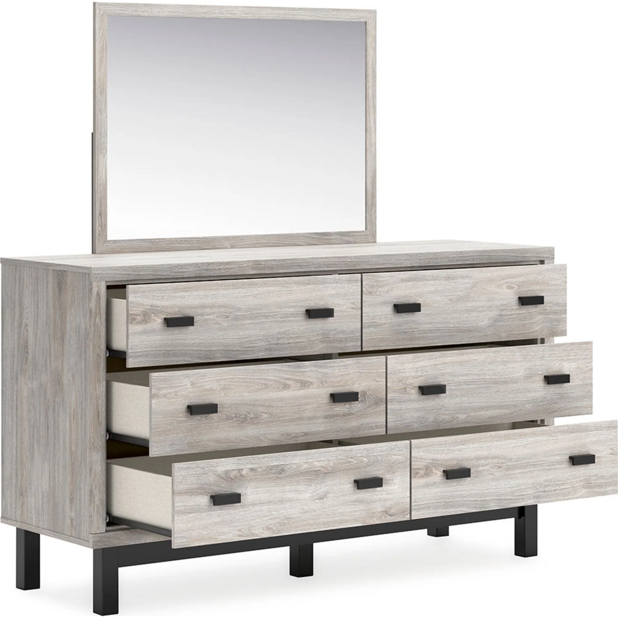 Vessalli Dresser and Mirror - Gray - Image 3