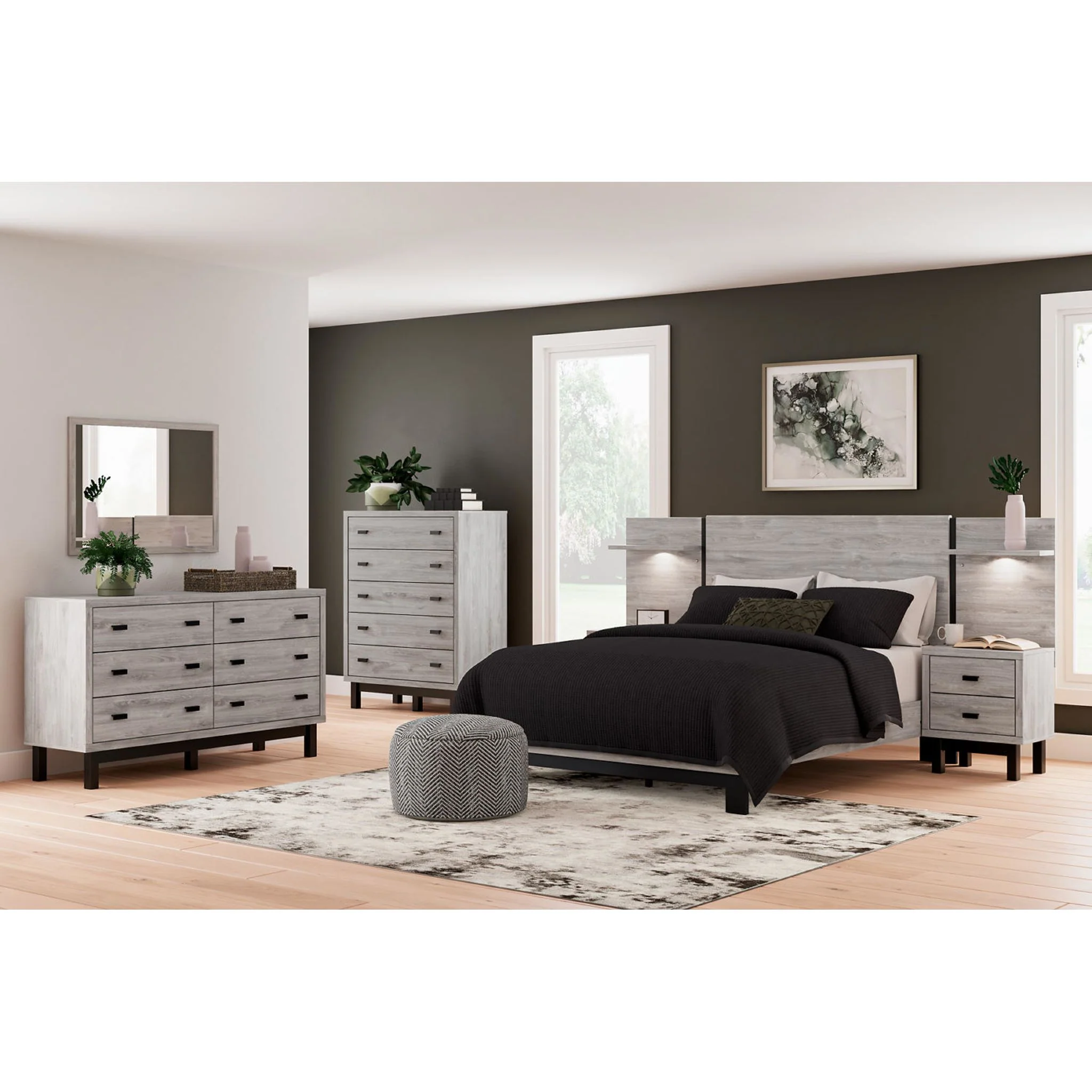Vessalli Panel Bed - Gray - Image 19