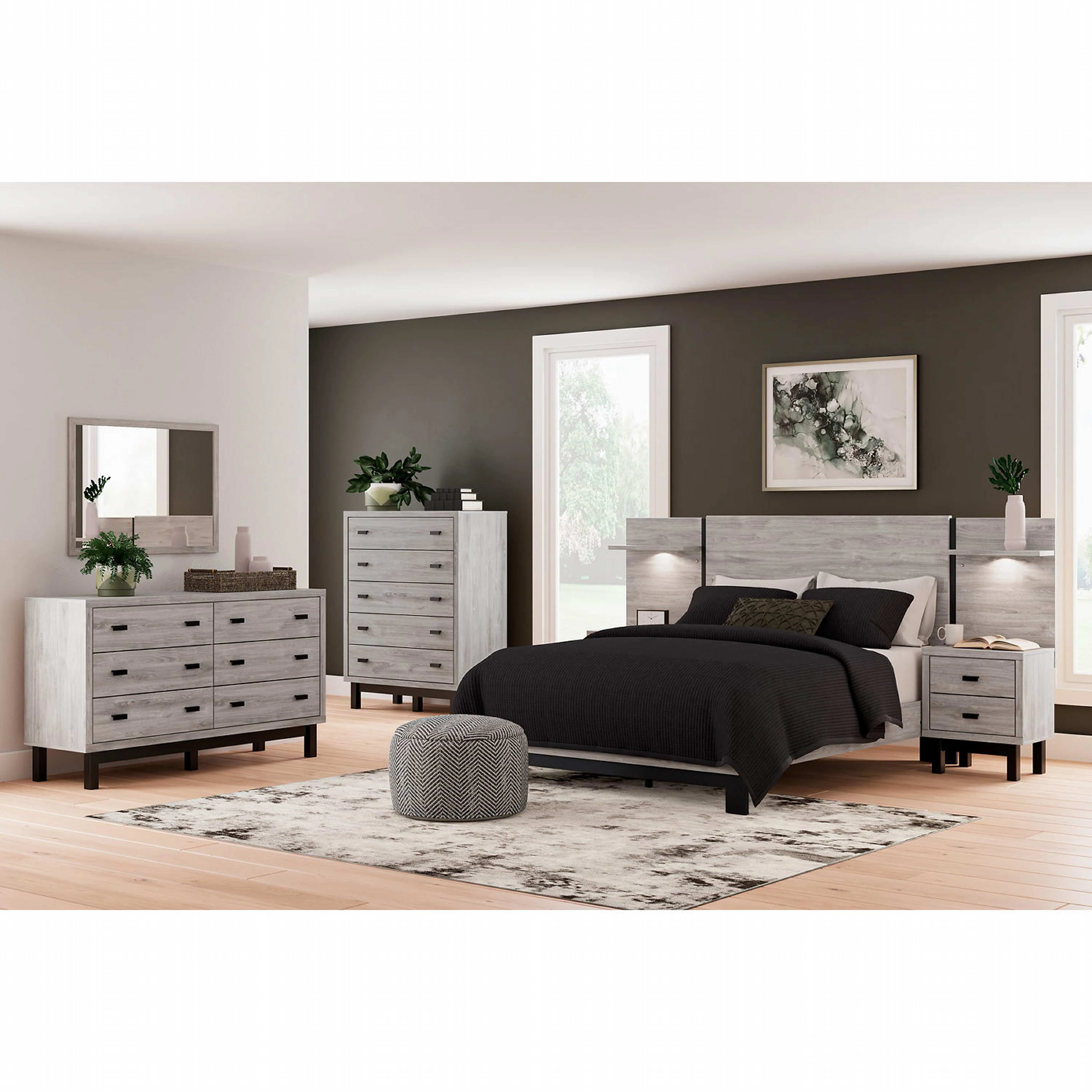 Vessalli Panel Bed - Gray - Image 9