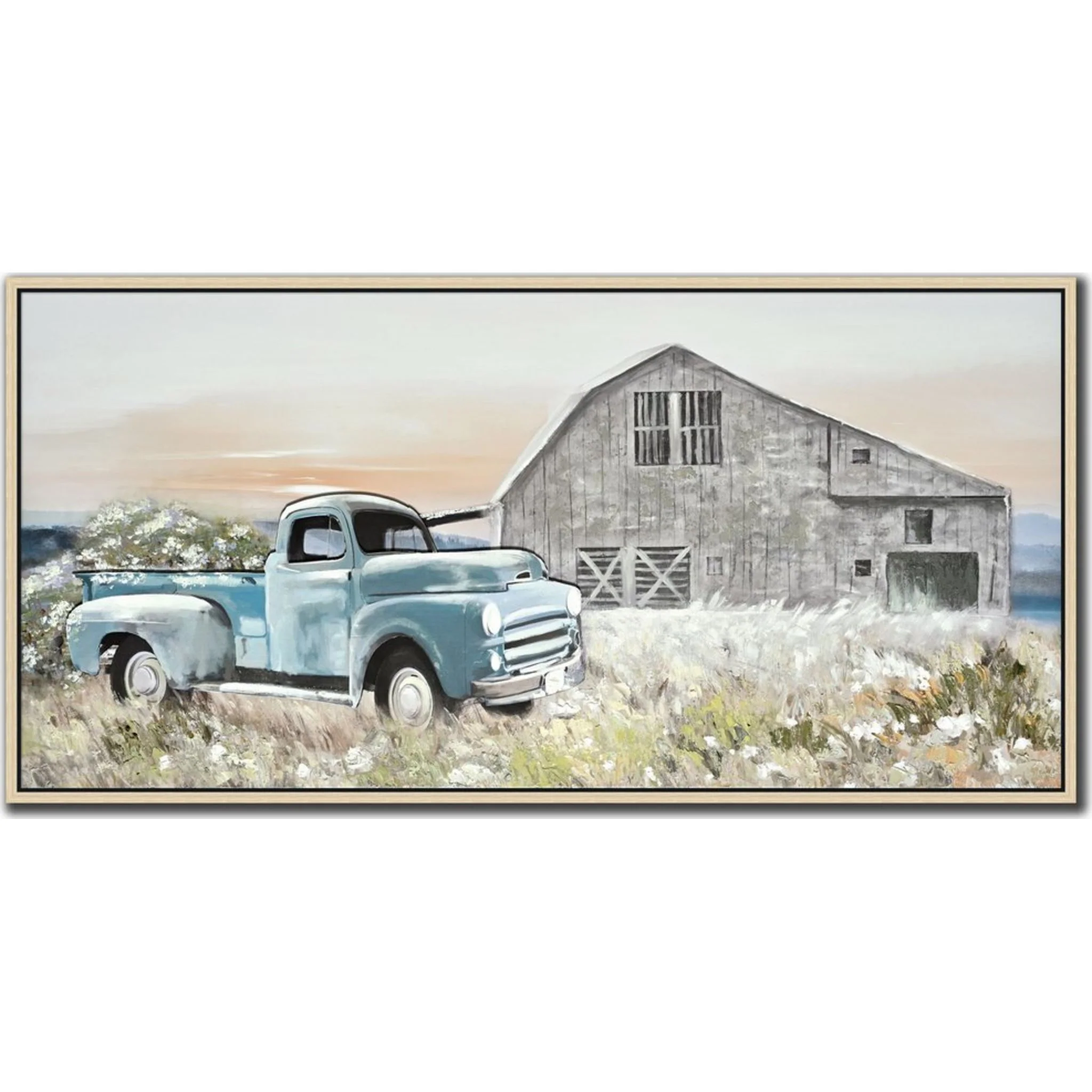 Vintage Blue Truck Wall Art 57.00" x 29.00"