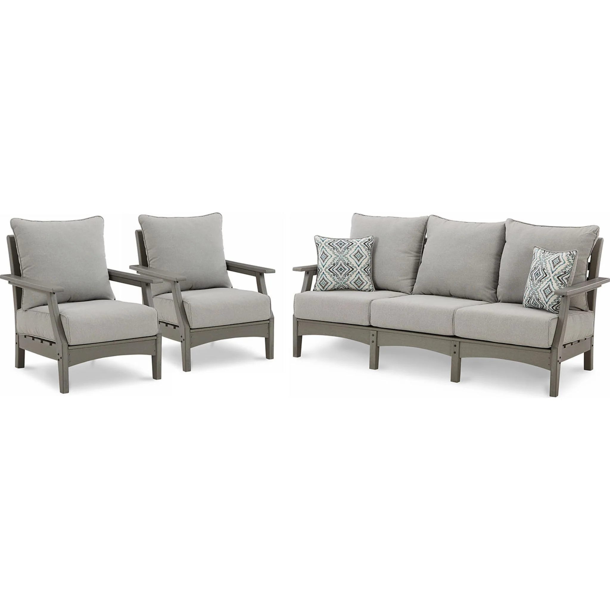 Visola 3 Piece Outdoor Seating - Gray - Image 5
