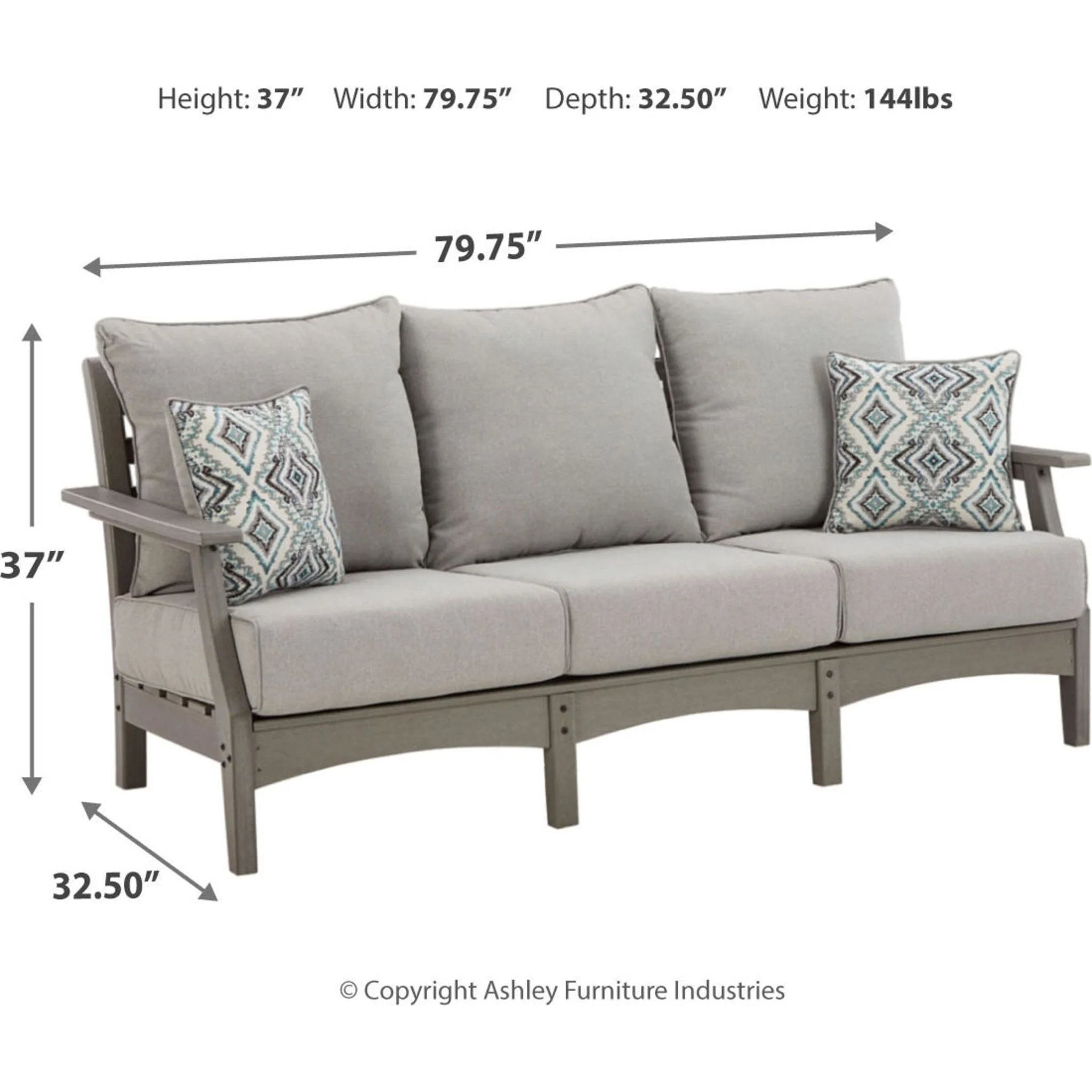 Visola 3 Piece Outdoor Seating - Gray - Image 7