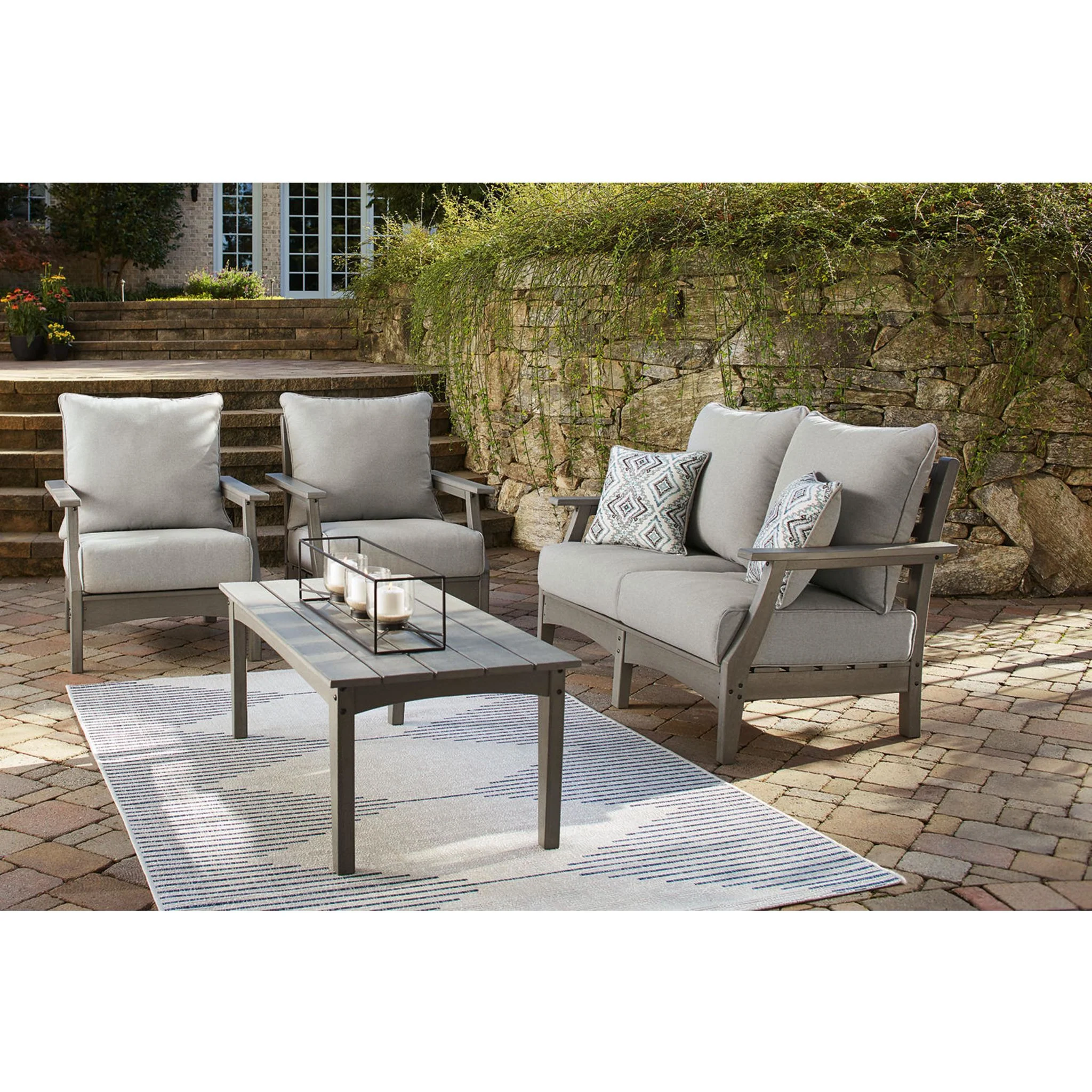 Visola 4 Piece Outdoor Seating - Gray - Image 2