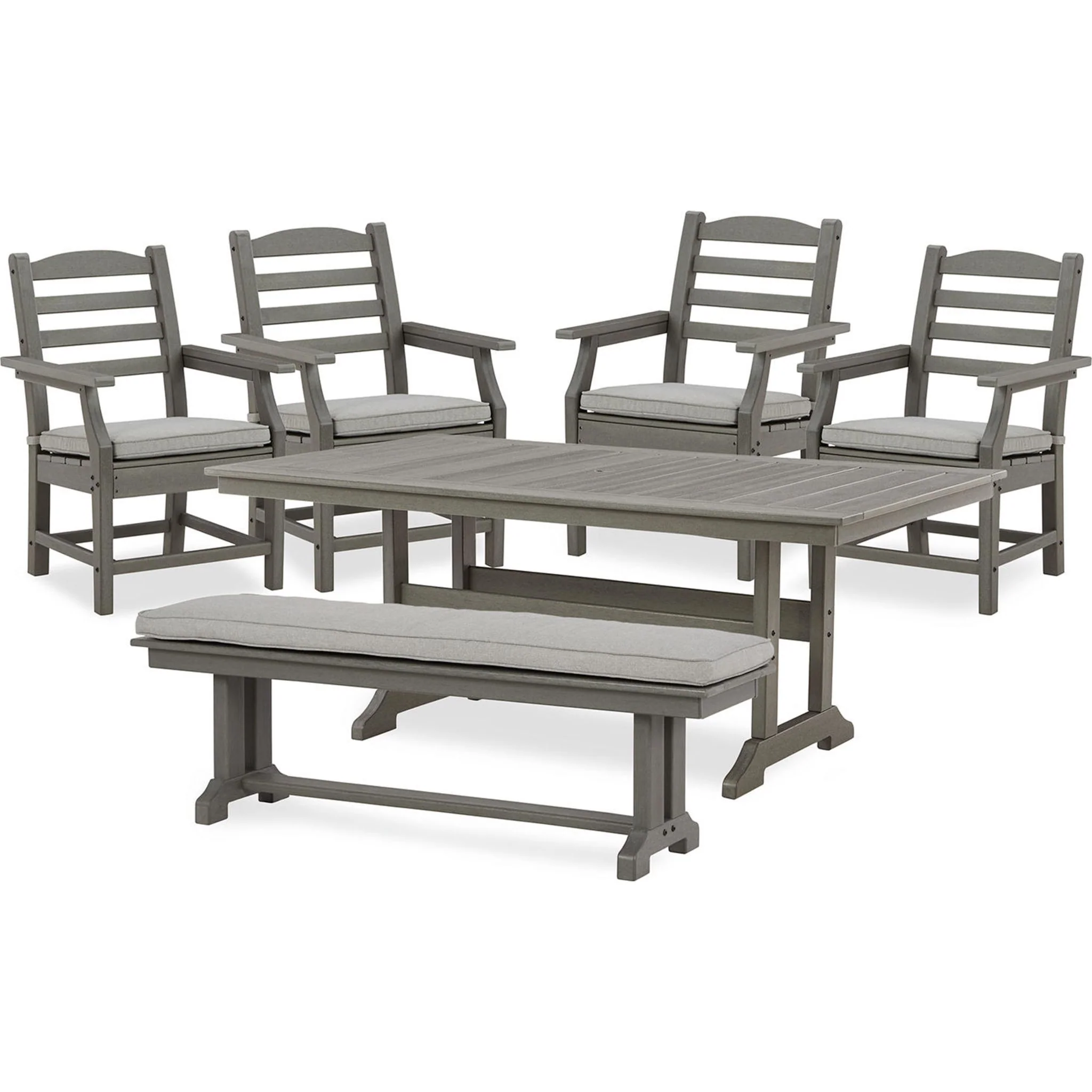 Visola 6 Piece Outdoor Dining Set - Gray - Image 2