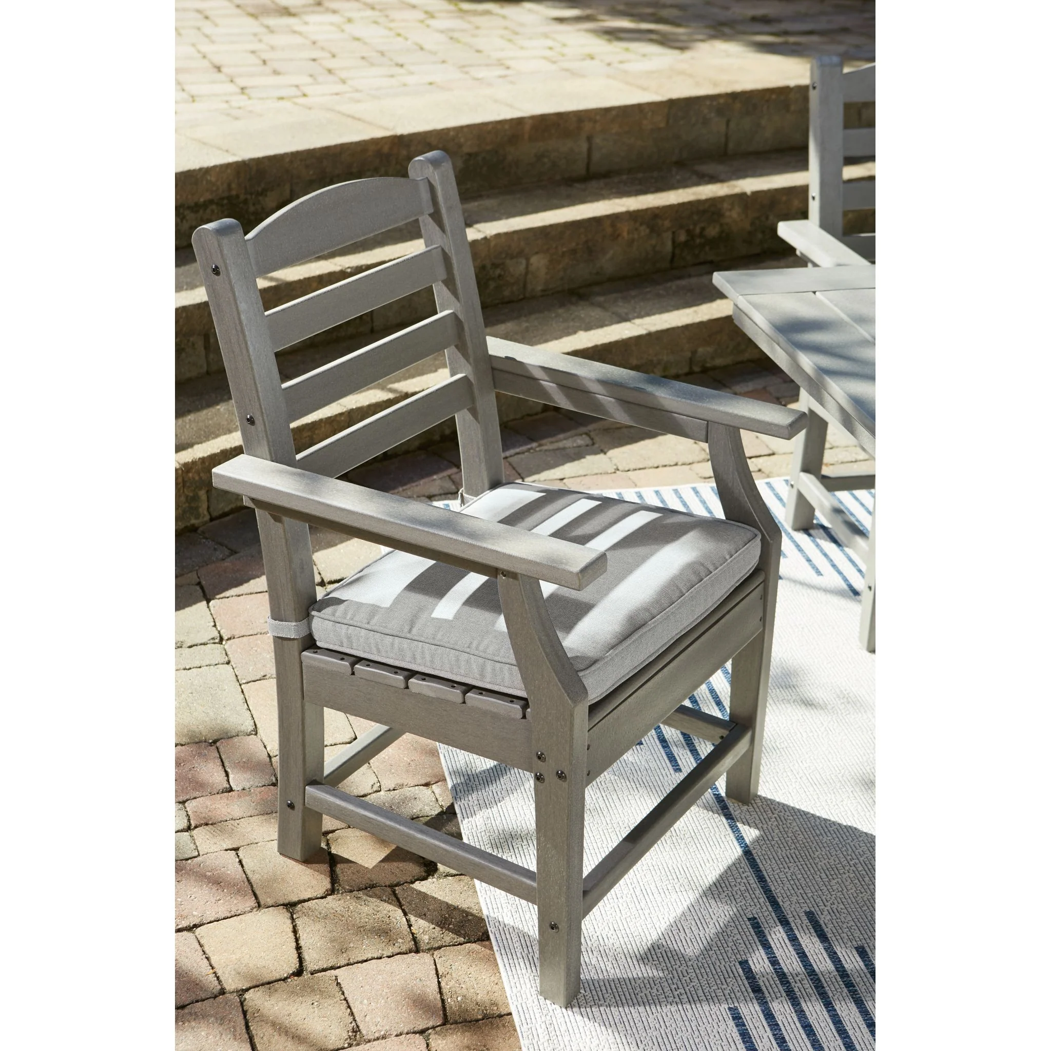 Visola Outdoor Arm Chair with Cushion (set of 2) - Gray - Image 6