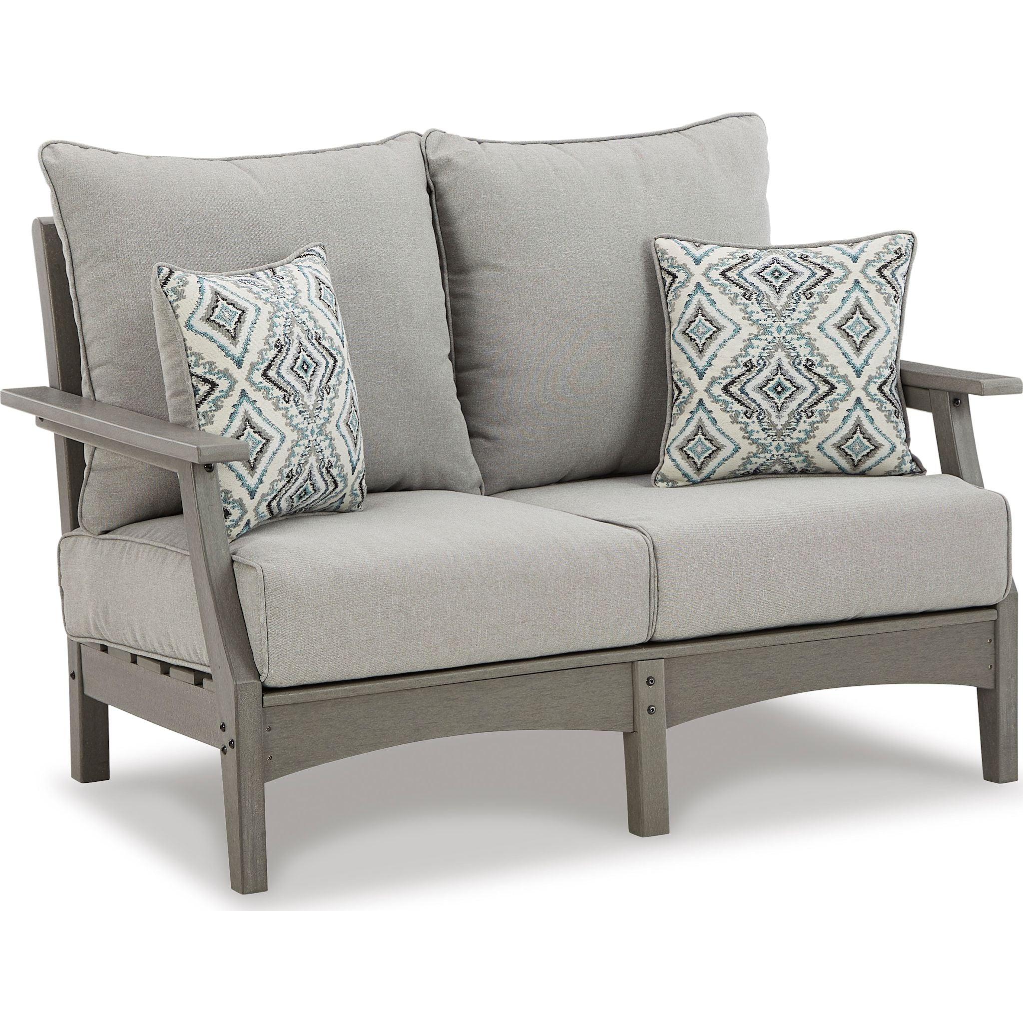 Visola Outdoor Loveseat with Cushion - Gray - Image 3