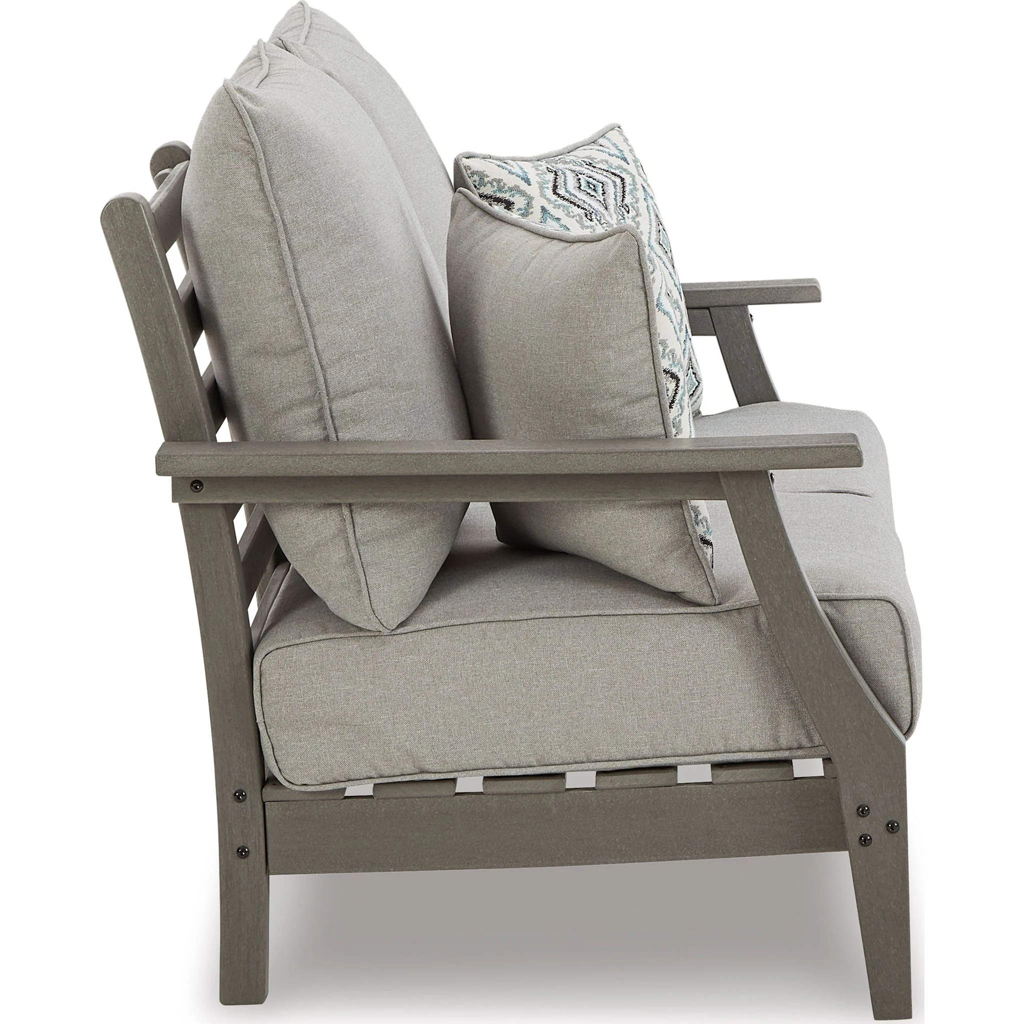 Visola Outdoor Loveseat with Cushion - Gray - Image 4