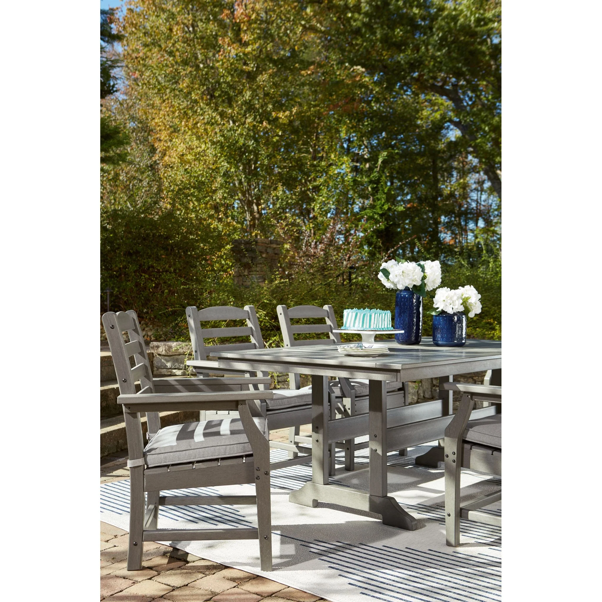 Visola Outdoor Rectangle Dining Table - Gray - Image 8