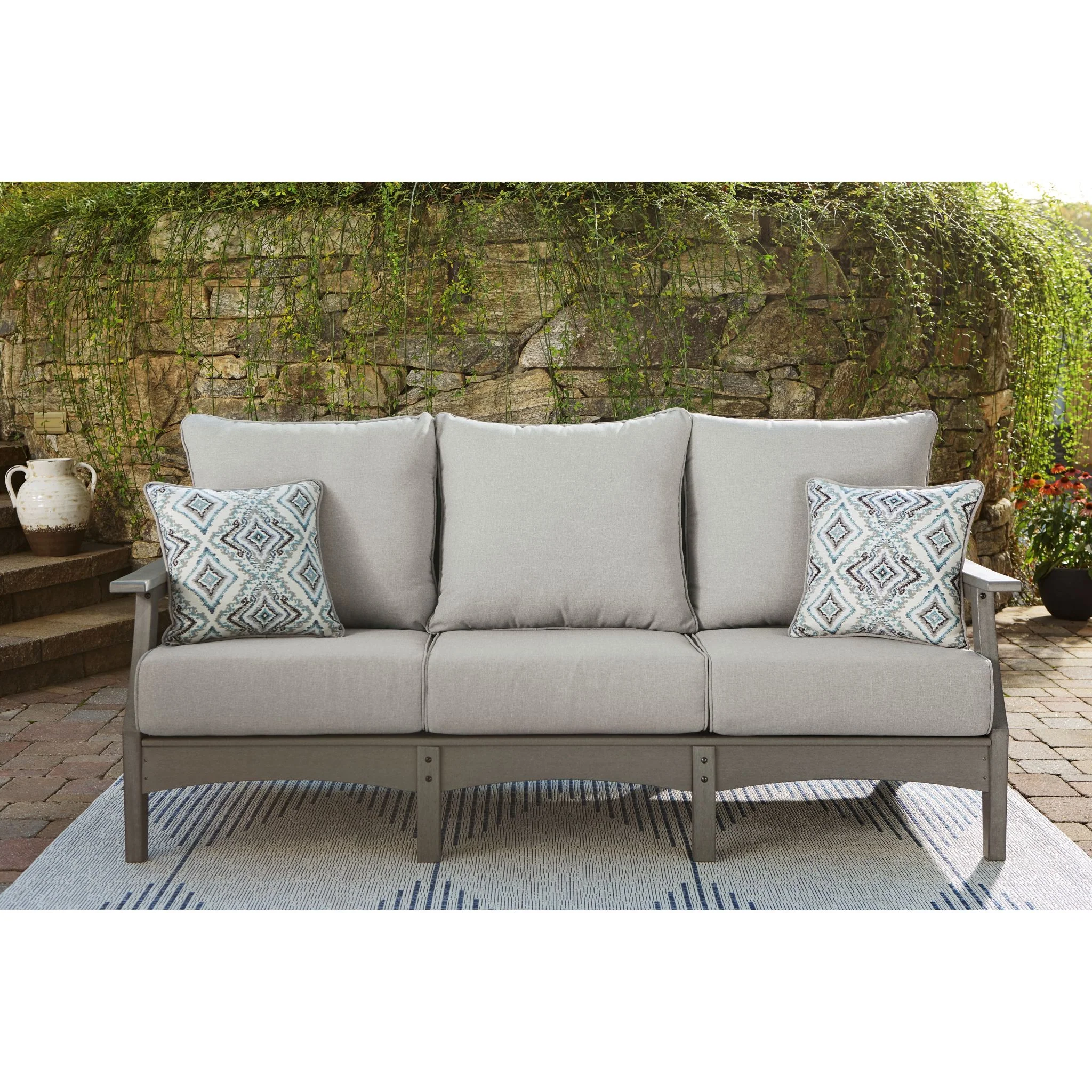 Visola Outdoor Sofa with Cushion - Gray - Image 2