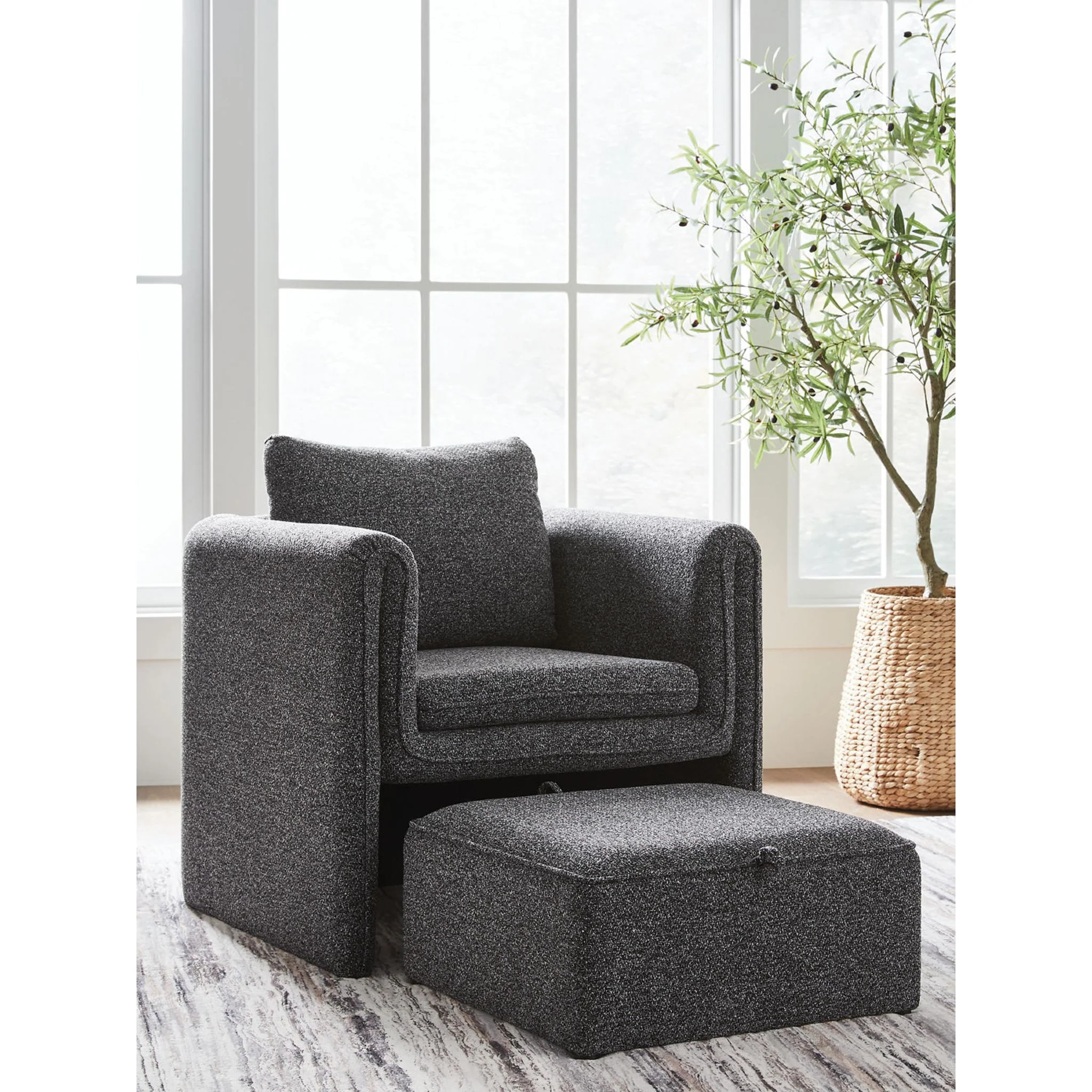 Vreni Accent Chair - Charcoal/Black - Image 2