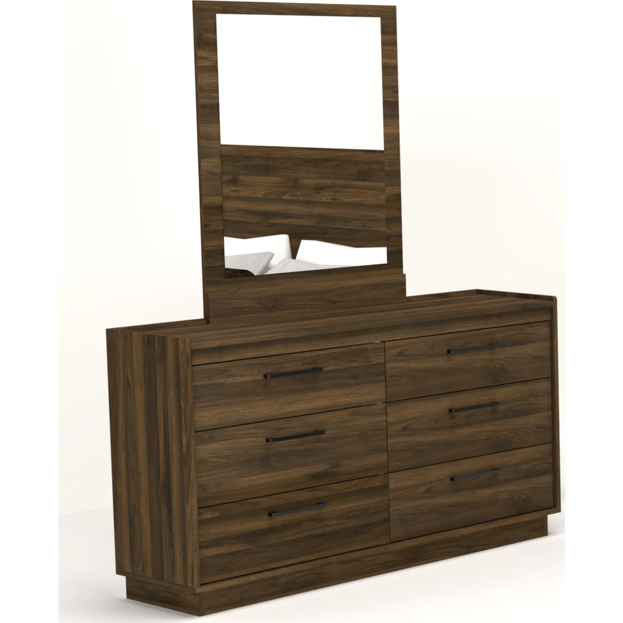 Walker Dresser and Mirror - Walnut