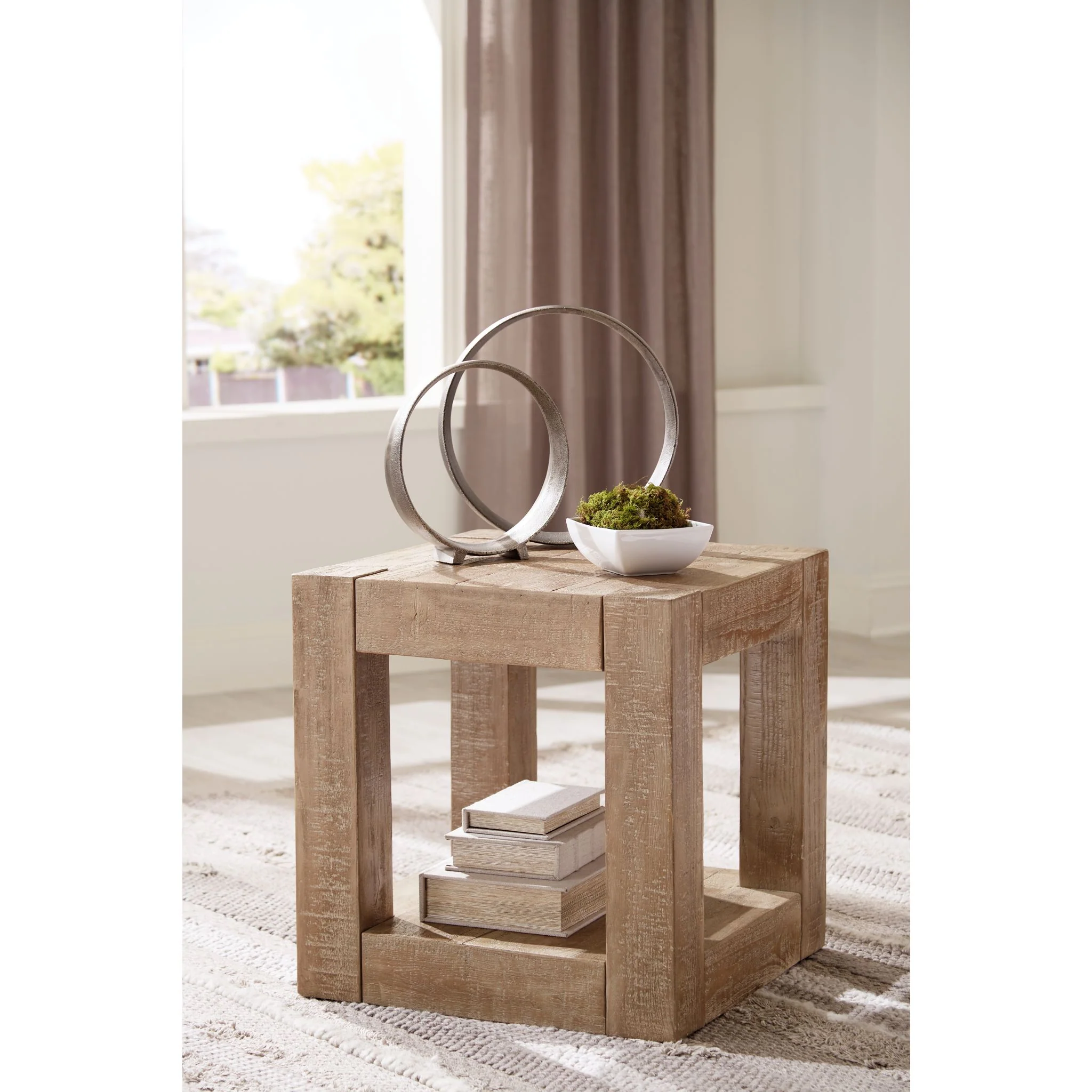 Waltleigh End Table - Distressed Brown - Image 2