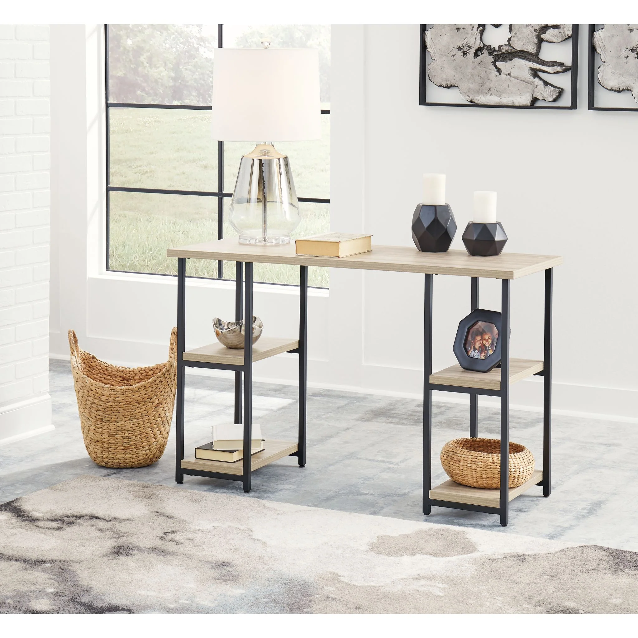 Waylowe Desk - Natural/Black - Image 2