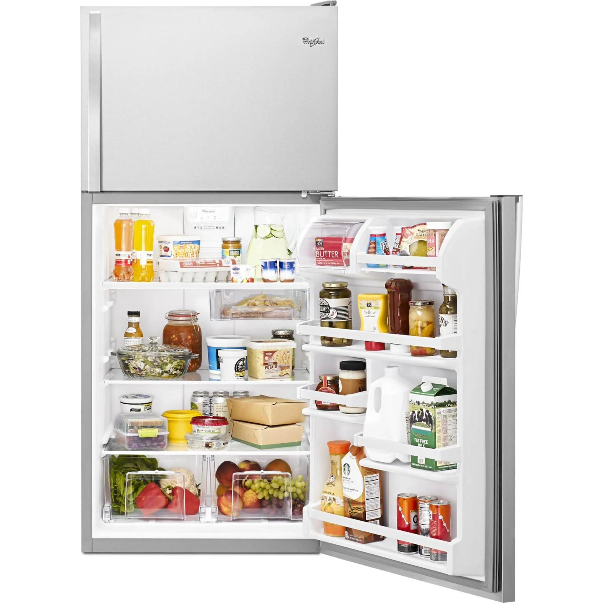 Whirlpool 30" Wide Top-Freezer Refrigerator with Flexi-SlideBin -Monochromatic Stainless Steel (WRT318FZDM) - Image 19
