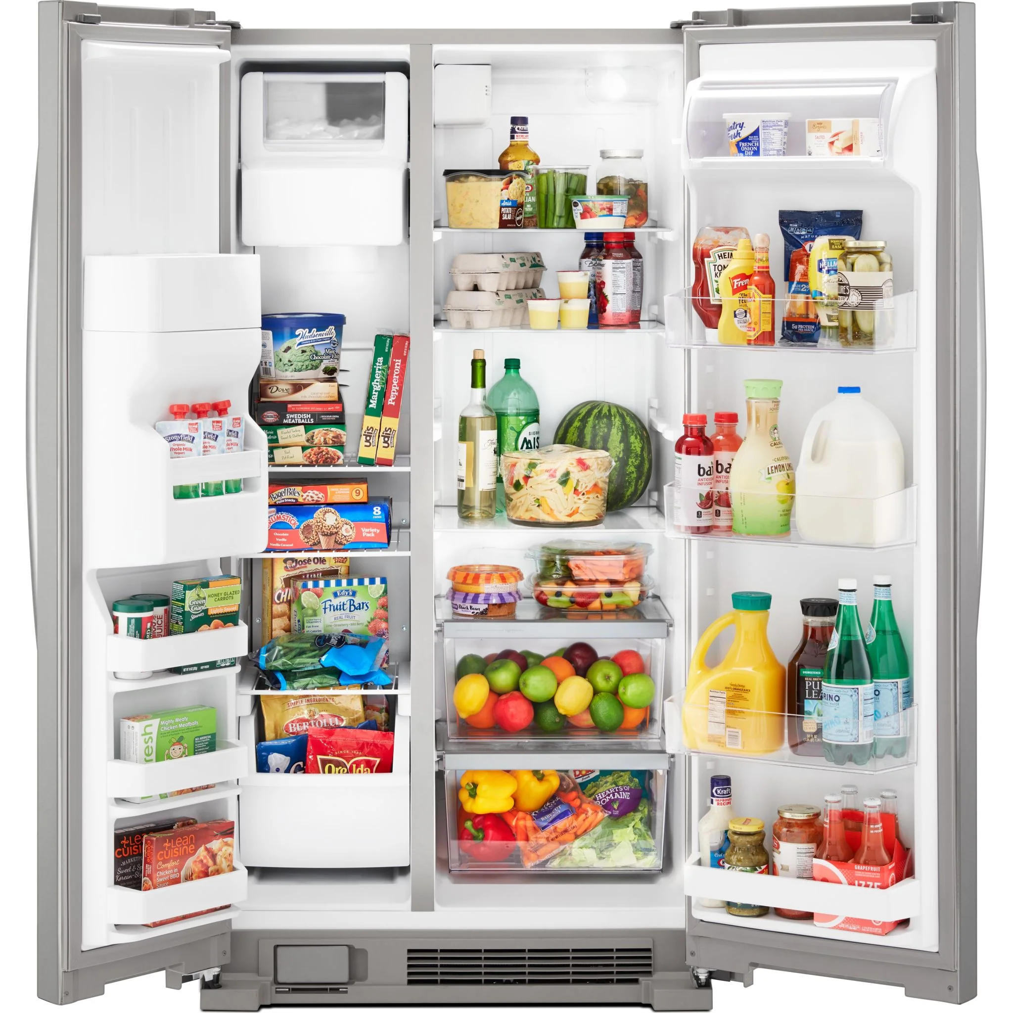 Whirlpool 33-inch Wide Side-by-Side Refrigerator - 21 cu. ft. -Monochromatic Stainless Steel (WRS331SDHM) - Image 9