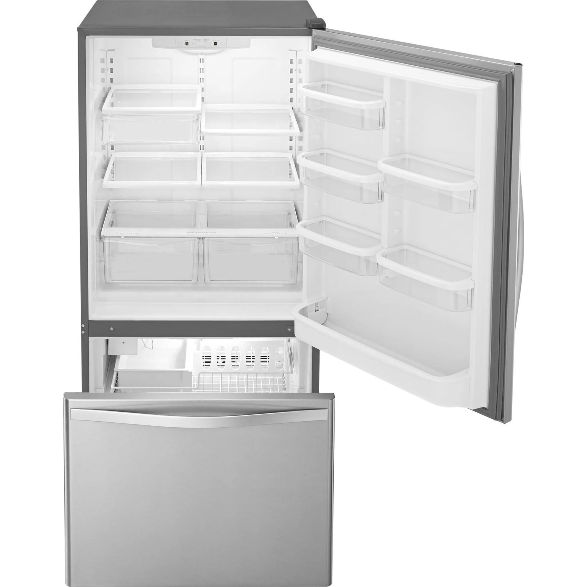 Whirlpool 22 cu. ft. Bottom-Freezer Refrigerator with Freezer Drawer -Stainless Steel (WRB322DMBM) - Image 7