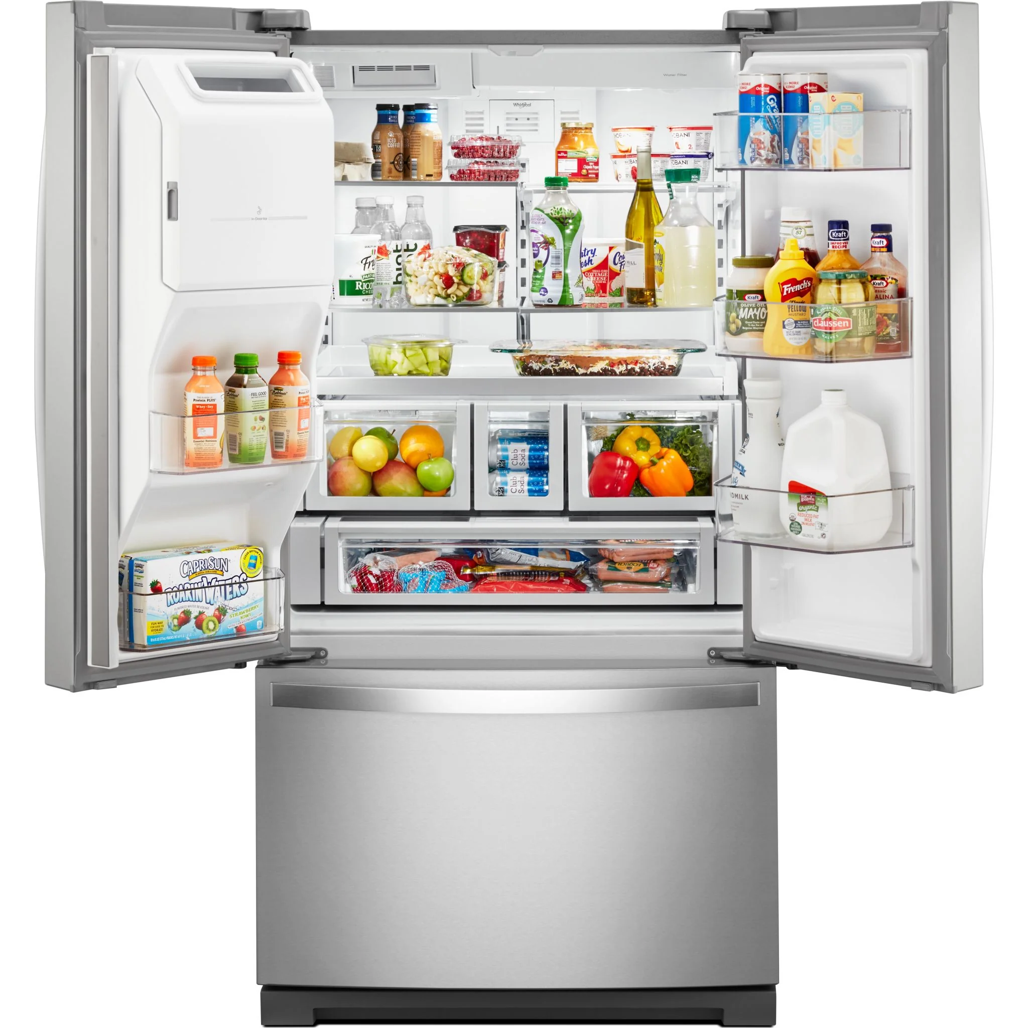 Whirlpool 36" Wide French Door Refrigerator - 27 cu. ft. - Fingerprint Resistant Stainless Steel (WRF767SDHZ) - Image 3