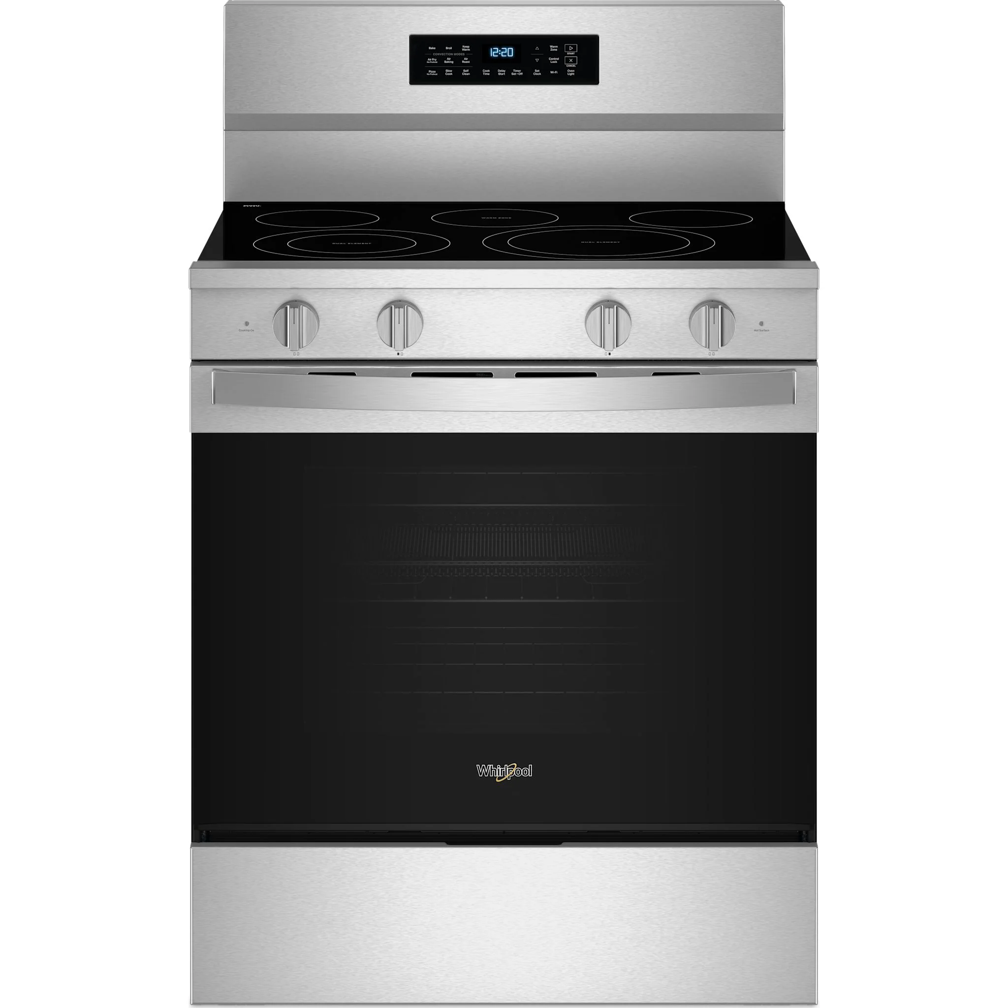 Whirlpool 30-Inch Electric Range with Air Cooking Technology and No Preheat Air Fry -Fingerprint Resistant Stainless Steel (YWFES7030SZ)