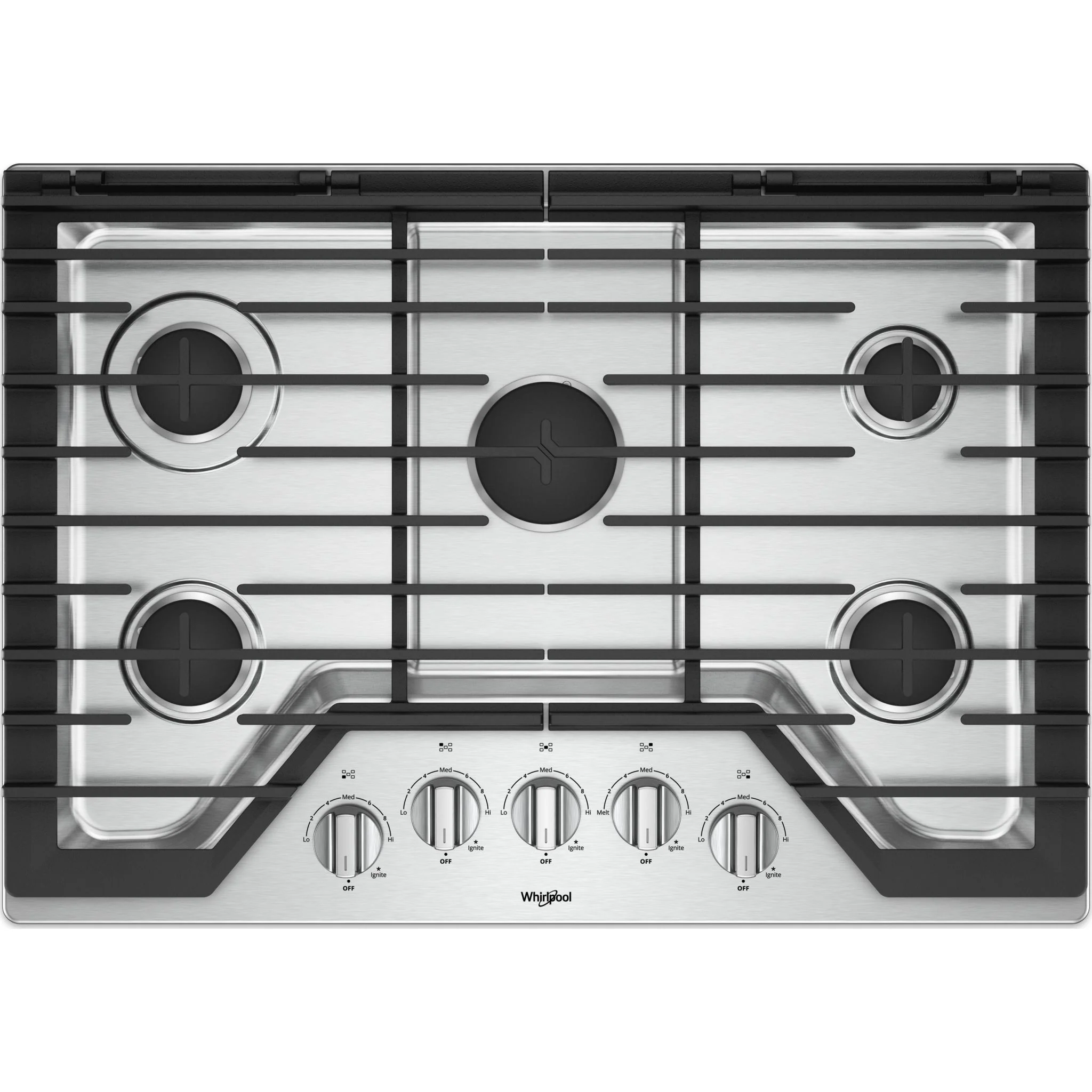 Whirlpool 30" Gas Cooktop with EZ-2-Lift Hinged Cast-Iron Grates (WCG77US0HS)