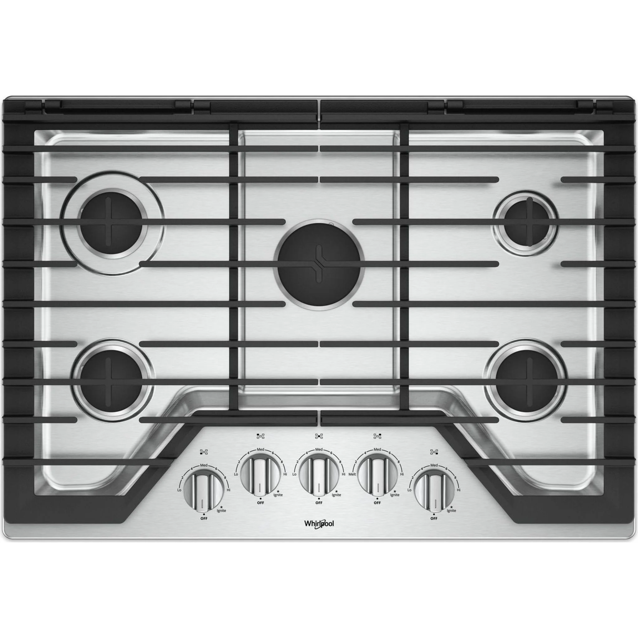 Whirlpool 30" Gas Cooktop with EZ-2-Lift Hinged Cast-Iron Grates (WCG77US0HS) - Image 8