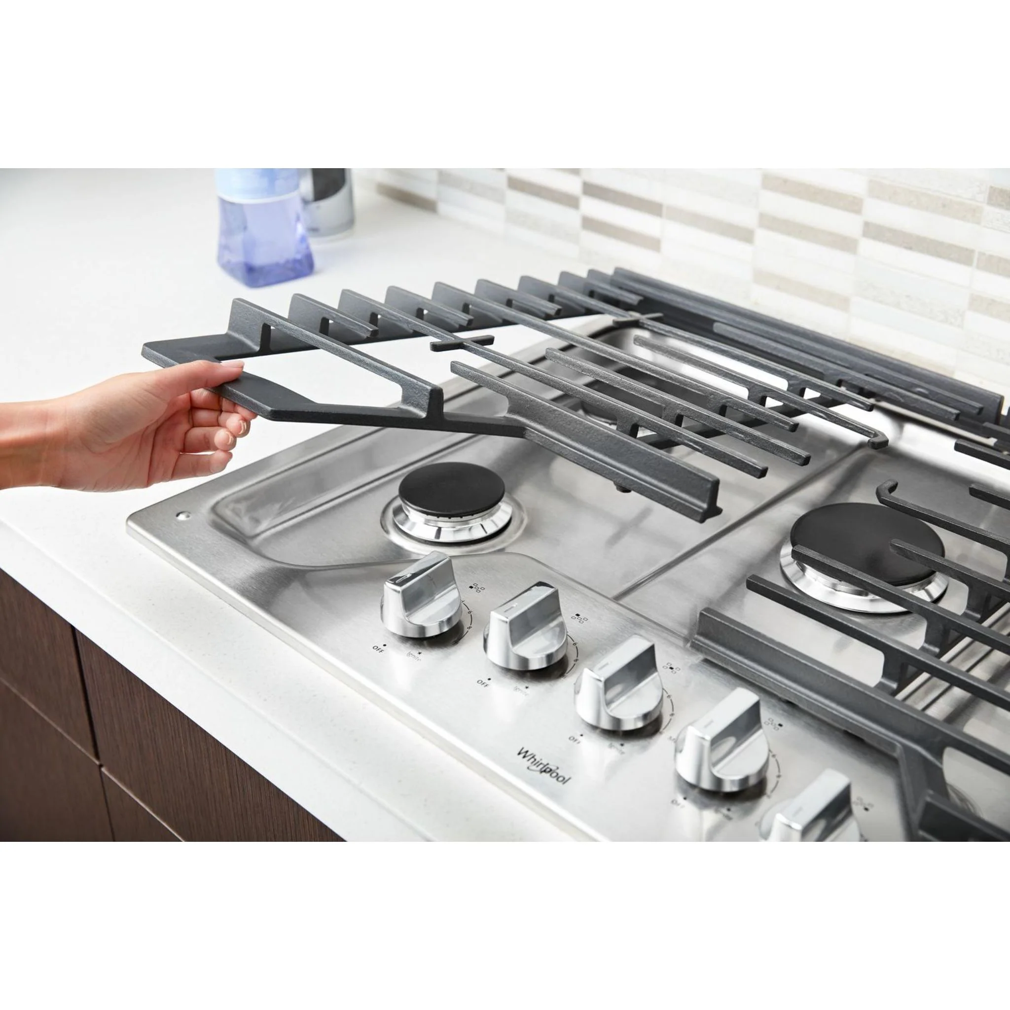 Whirlpool 30" Gas Cooktop with EZ-2-Lift Hinged Cast-Iron Grates (WCG77US0HS) - Image 9