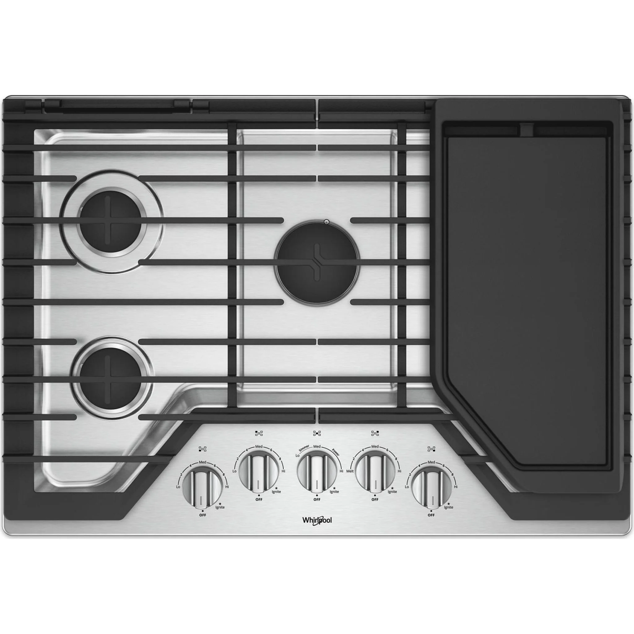 Whirlpool 30" Gas Cooktop with Griddle (WCG97US0HS) - Image 15