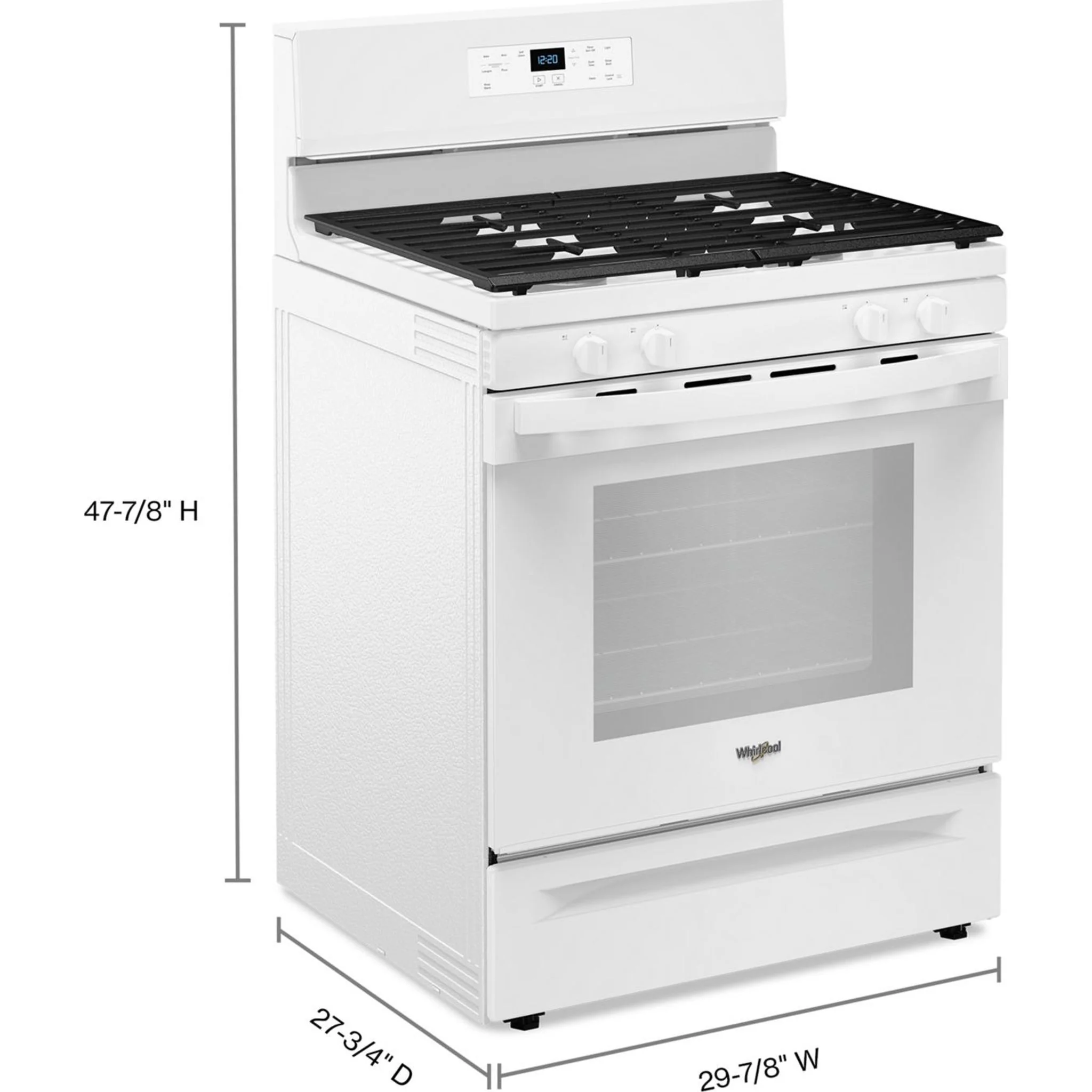 Whirlpool 30-inch Self Clean Gas Range with No Preheat Mode -White (WFGS3530RW) - Image 8