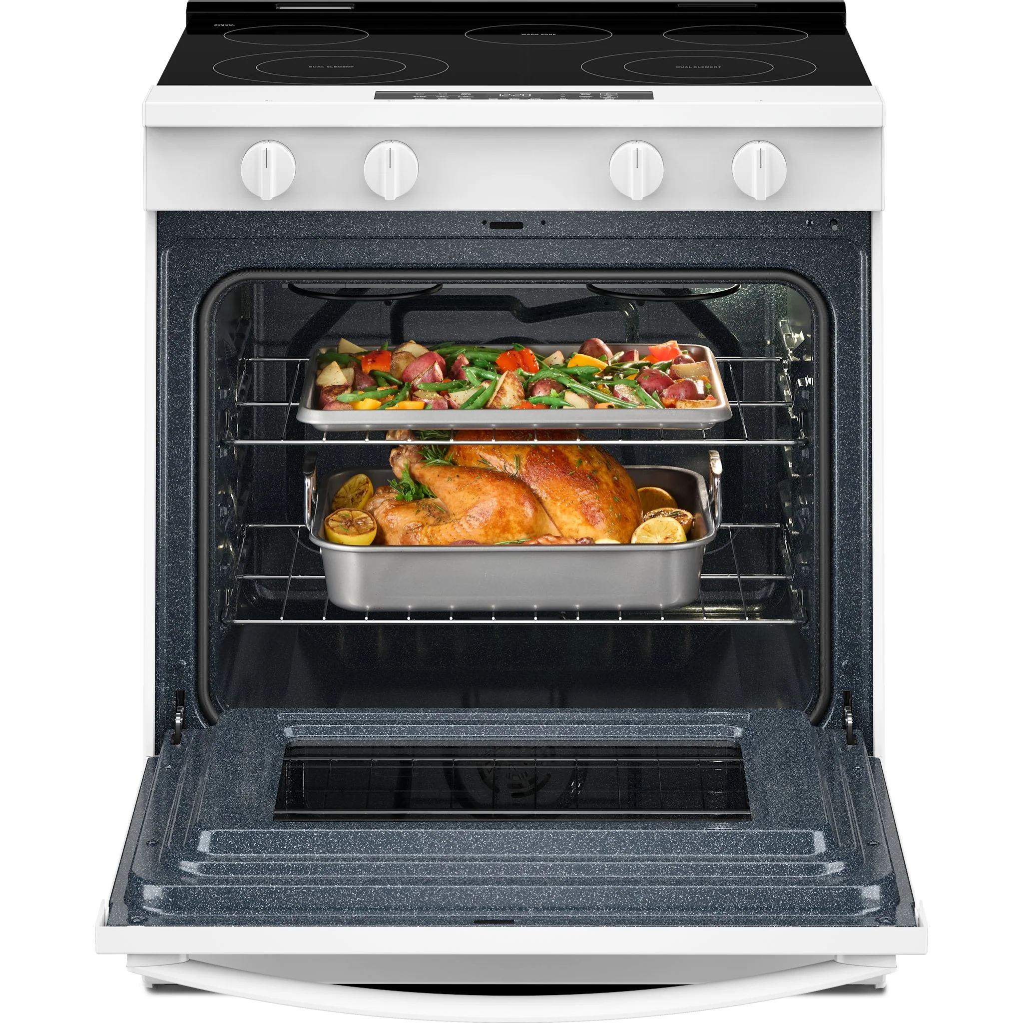 Whirlpool 30-inch Electric Smart Range with Air Cooking Technology and Steam Clean - White (YWSES4530TW) - Image 6