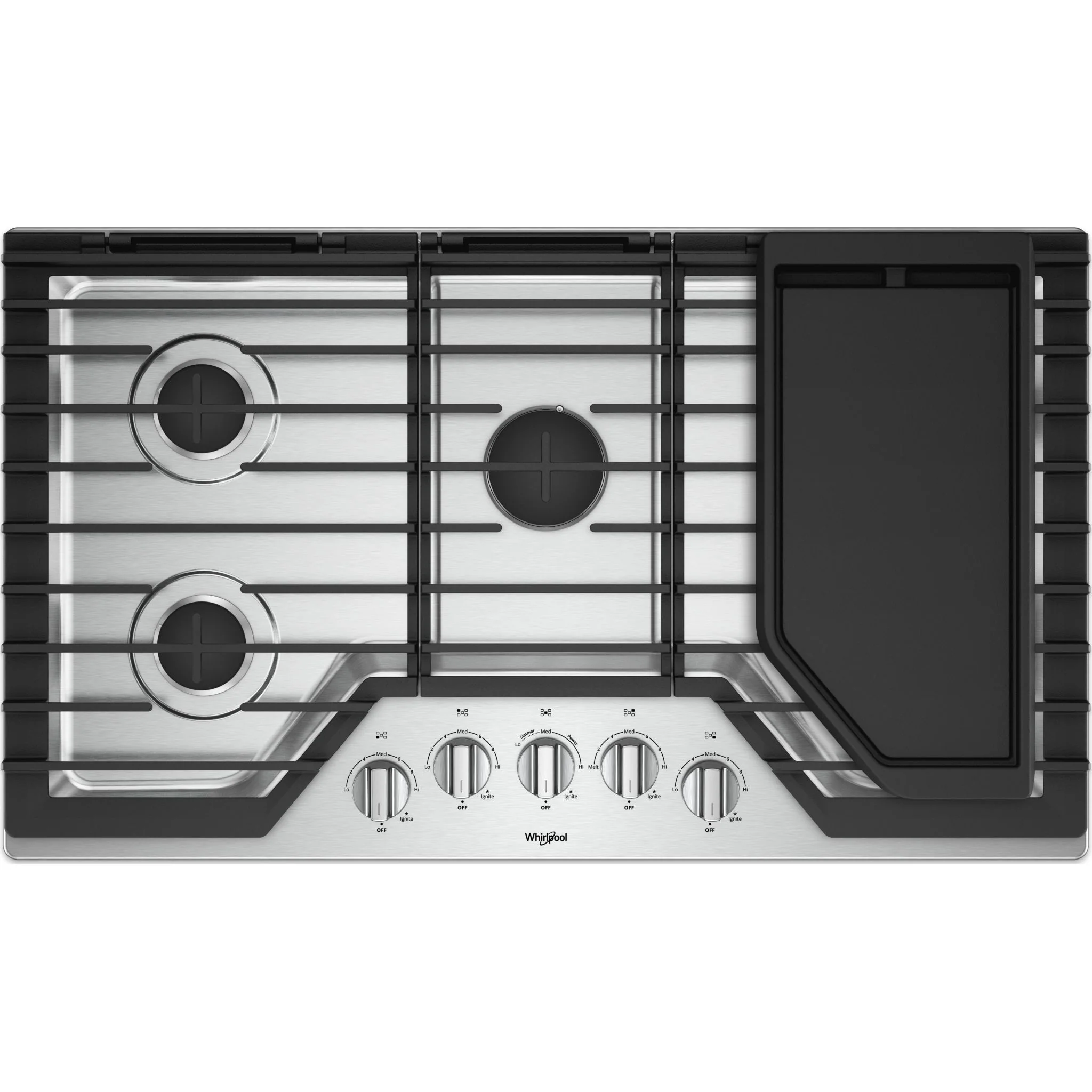 Whirlpool 36" Gas Cooktop with Griddle (WCG97US6HS) - Image 6