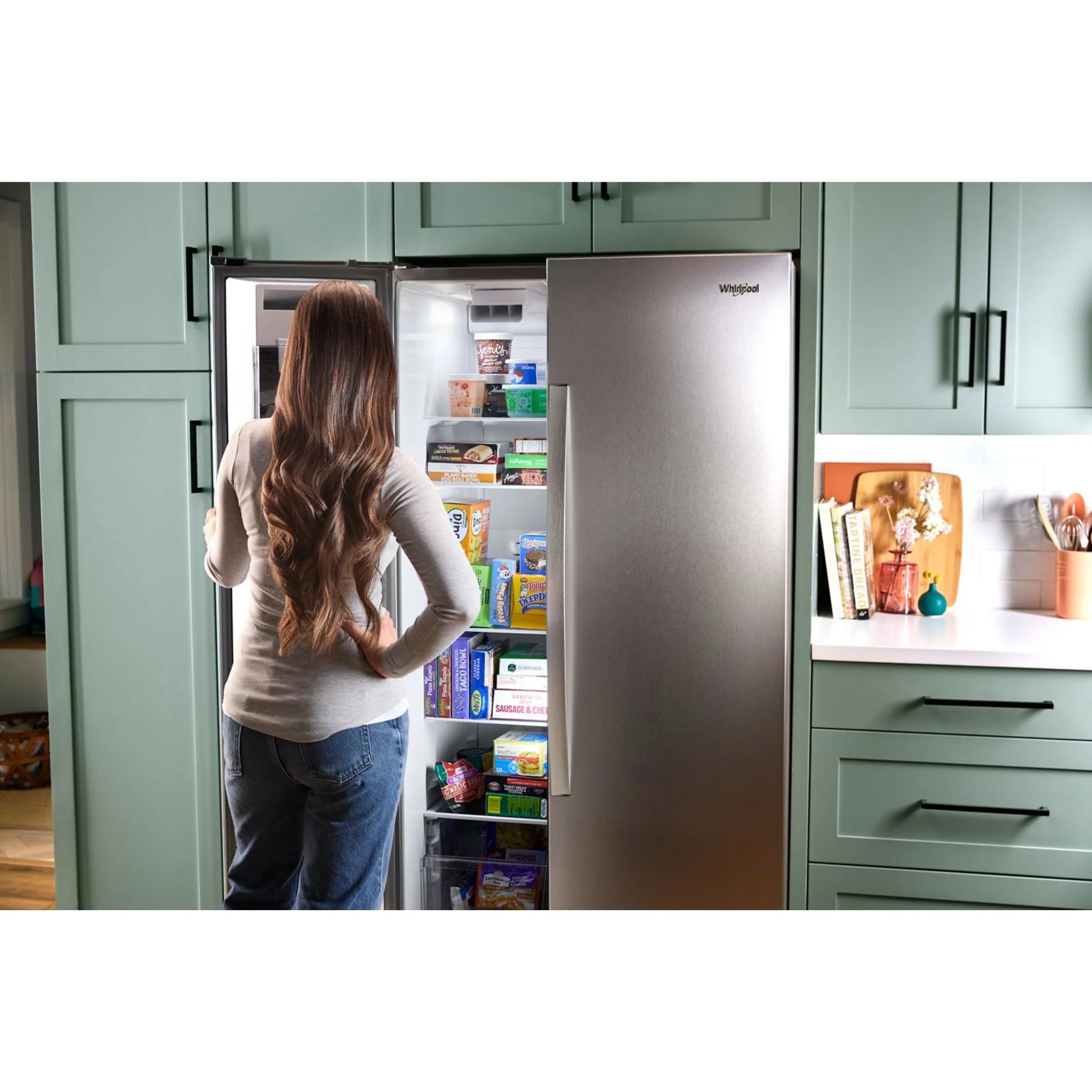 Whirlpool 36-inch Counter Depth Side-by-Side Refrigerator with Prep &amp; Store Bins -Fingerprint Resistant Stainless Steel (WRSC6536RZ) - Image 11