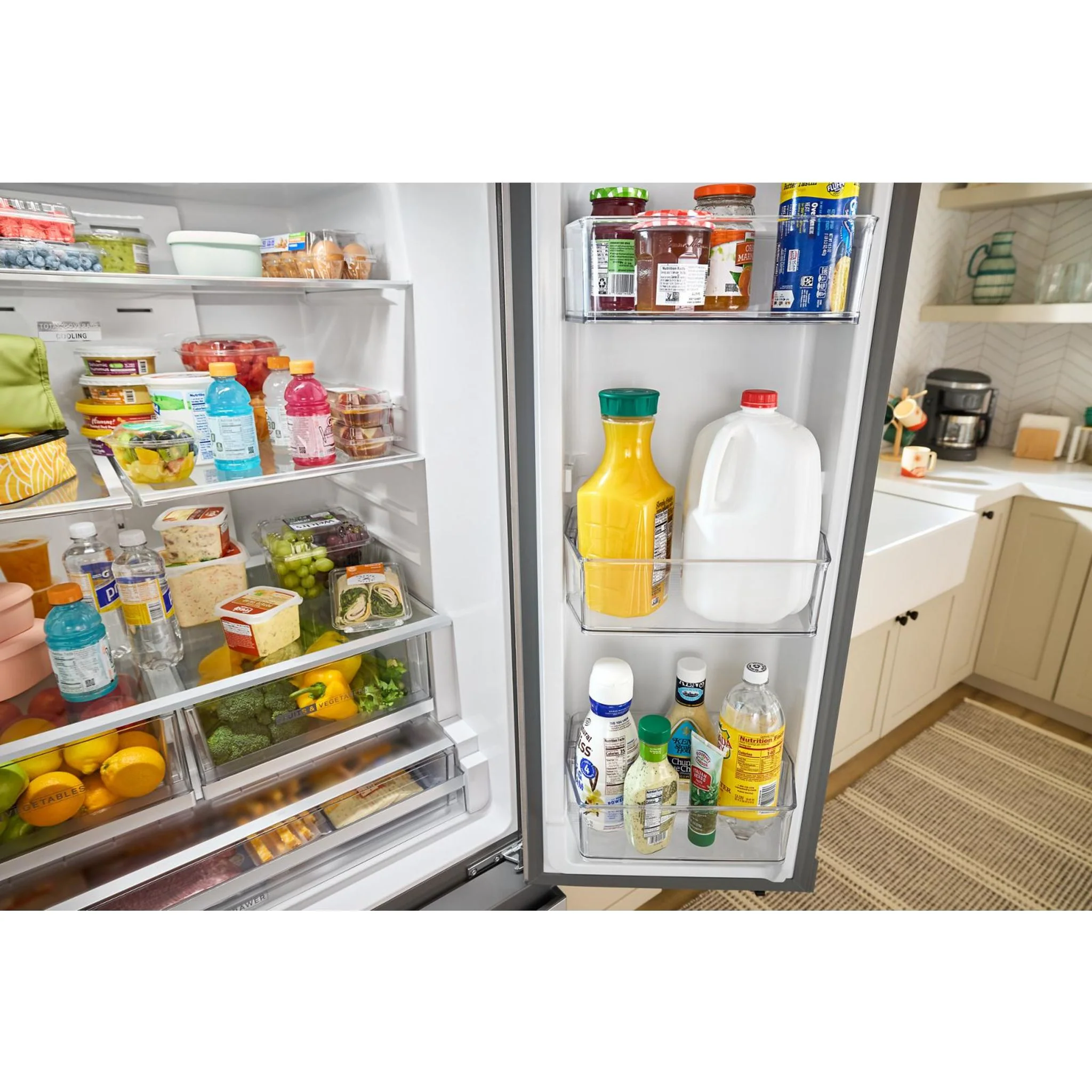 Whirlpool 36-Inch French Door Refrigerator with Ice Maker - 31 cu. ft. -White (WRFF3136SW) - Image 12
