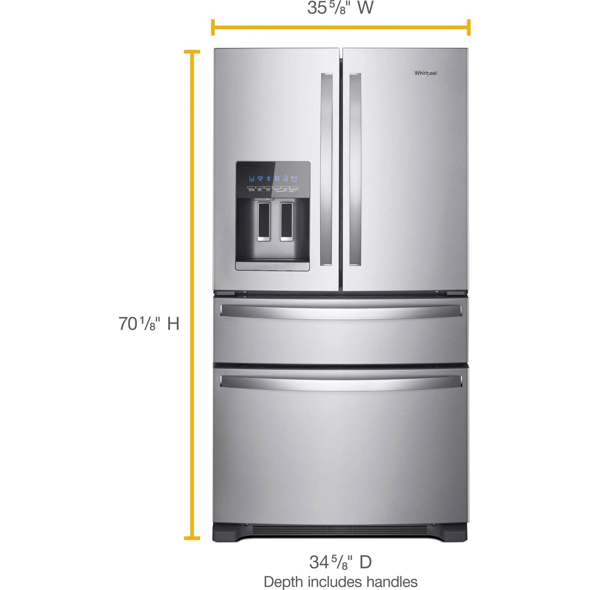 Whirlpool 36" Wide French Door Refrigerator - 25 cu. ft. (WRX735SDHZ) - Image 5
