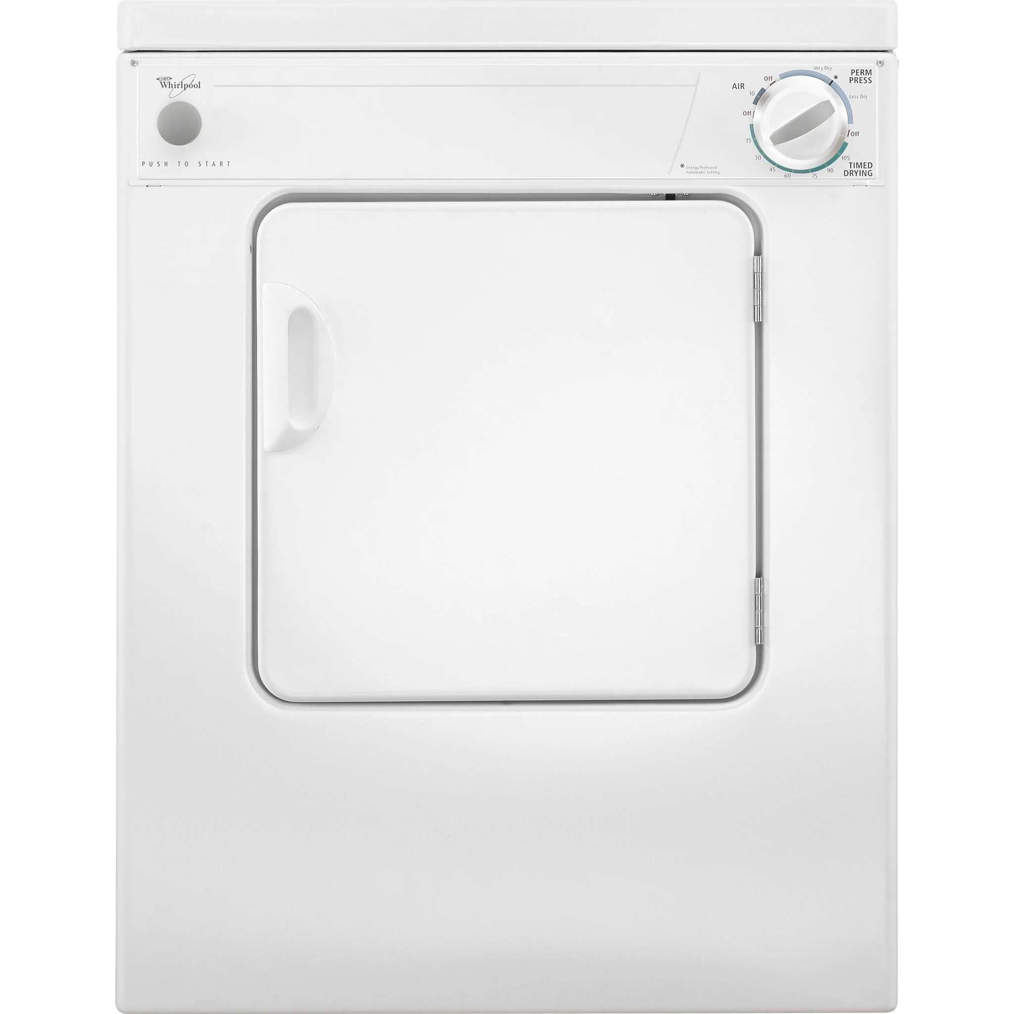Whirlpool 3.4 cu.ft. Compact Electric Dryer with AccuDryDrying System -White-on-White (LDR3822PQ)