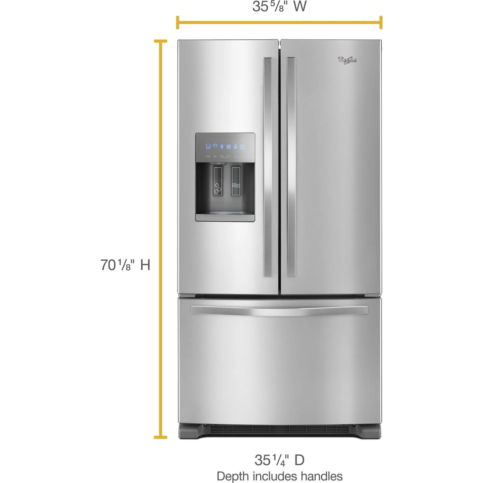 Whirlpool 36" Wide French Door Refrigerator in Fingerprint-Resistant Stainless Steel - 25 cu. ft. (WRF555SDFZ) - Image 42