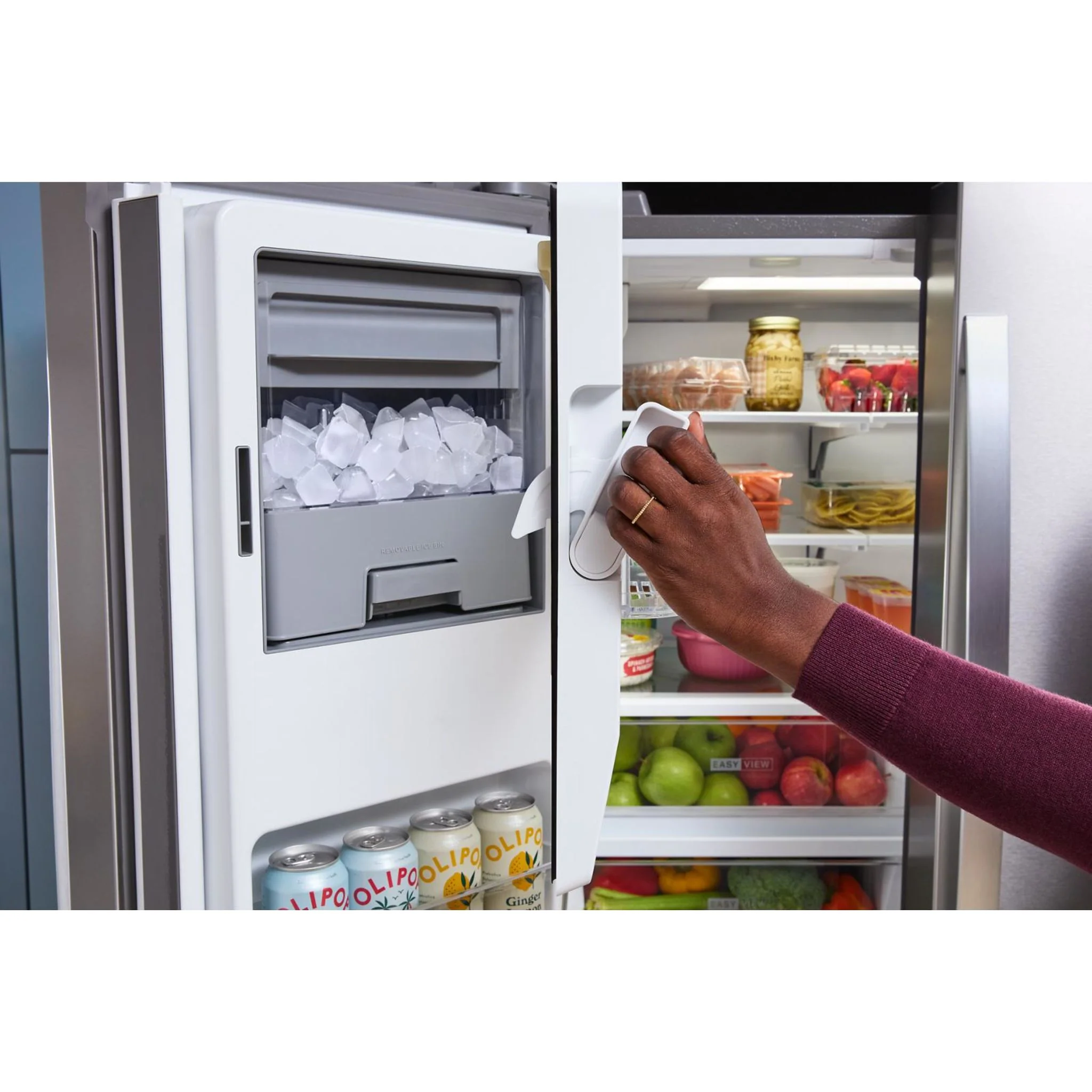 Whirlpool 36-inch Wide True Counter Depth 3-Door French Door Refrigerator - 23.4 cu. ft. - White (WRFC5036RW) - Image 4
