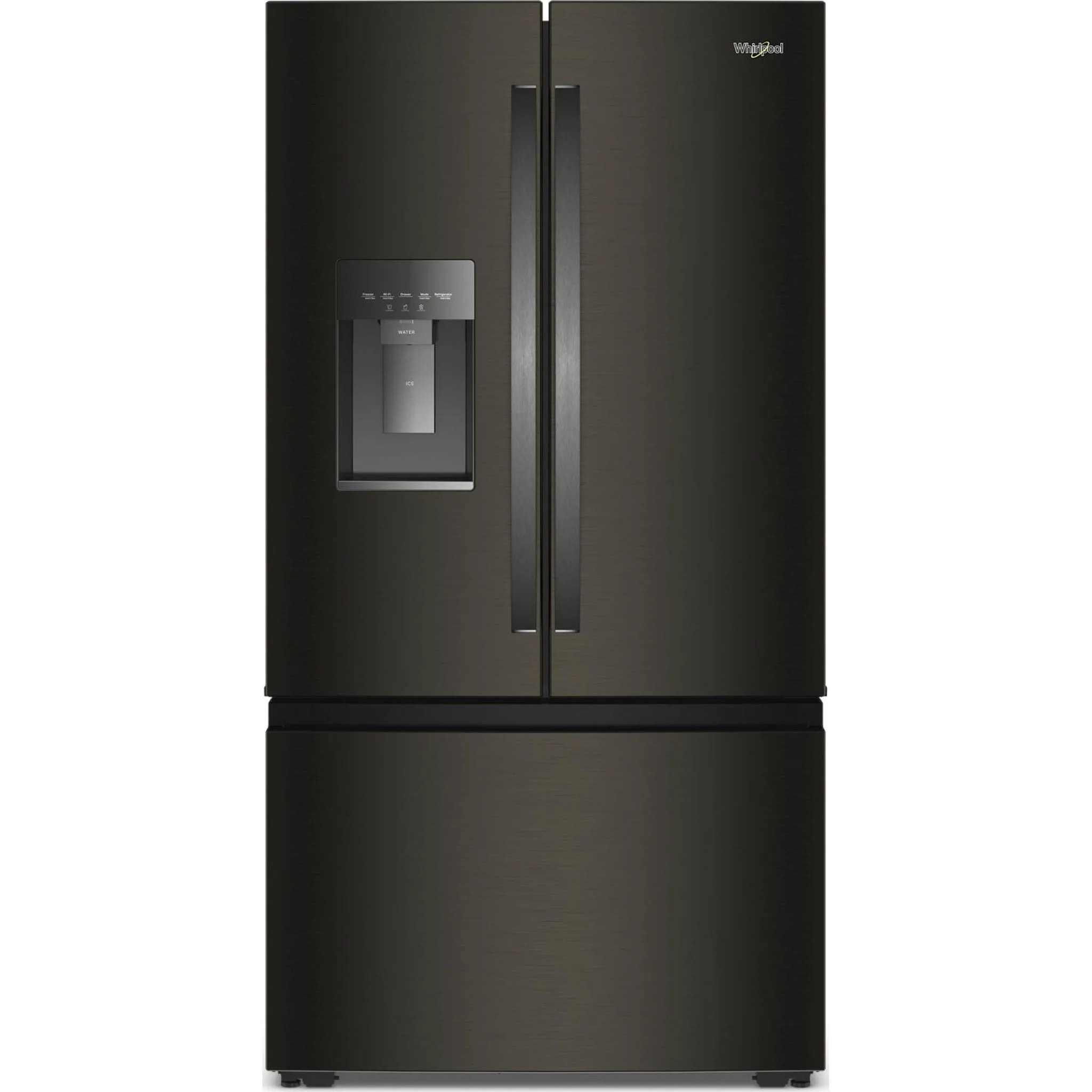 Whirlpool 36-inch Wide True Counter Depth 3-Door French Door Refrigerator - 23.4 cu. ft. (WRFC7036RV) - Black Stainless Finish