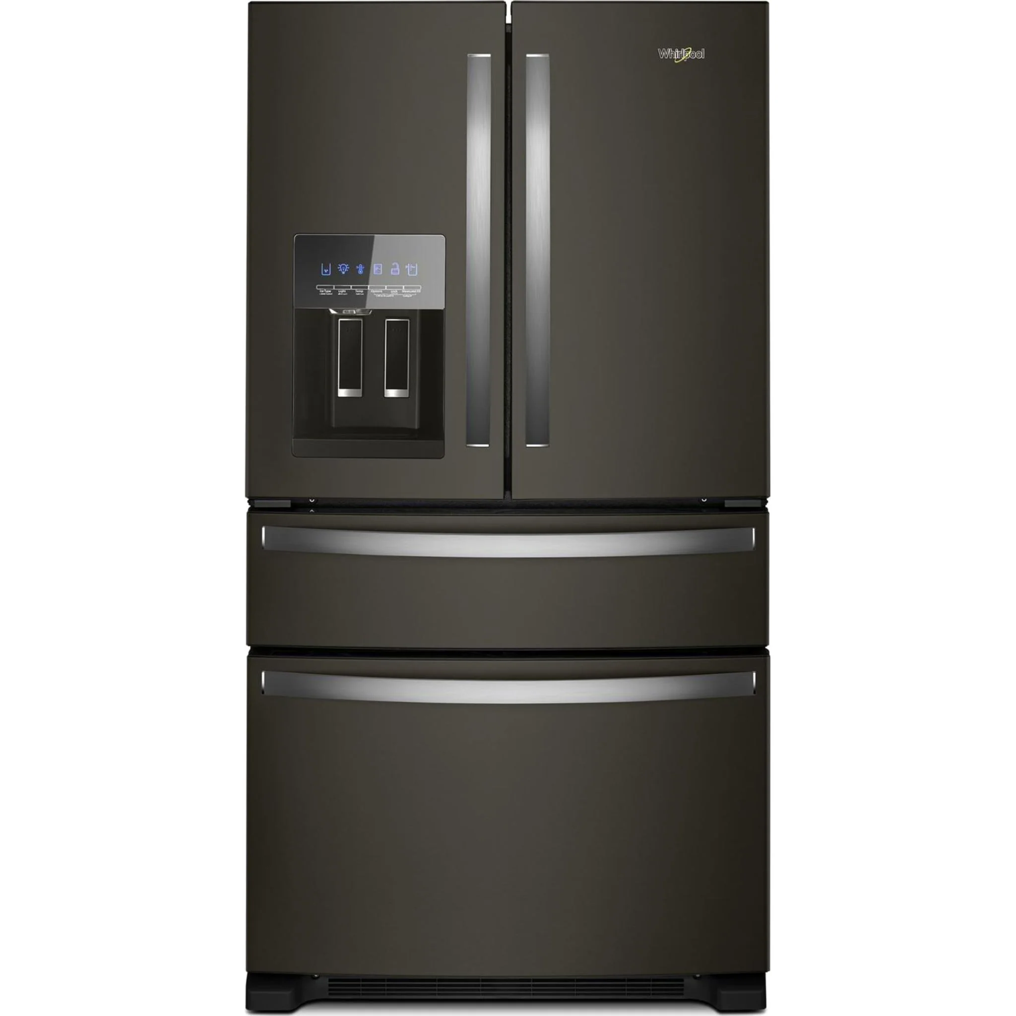 Whirlpool 36-Inch Wide French Door Bottom Mount Refrigerator - 25 cu. ft. -Black Stainless Finish (WRMF3636RV)