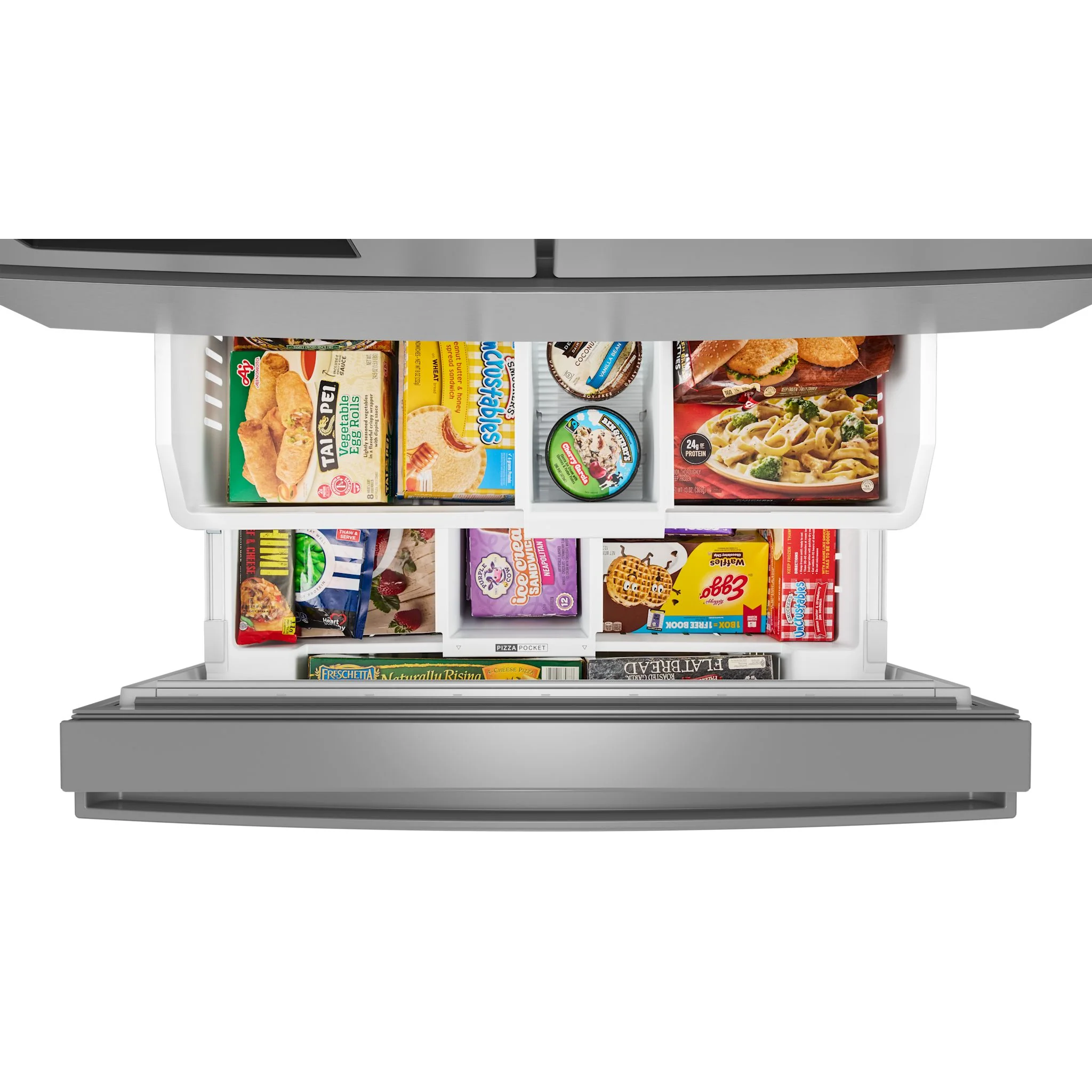 Whirlpool 29 Cu. Ft. French Door Refrigerator with Flexible Temperature Drawer - Fingerprint Resistant Stainless Steel (WRMF3636SZ) - Image 8