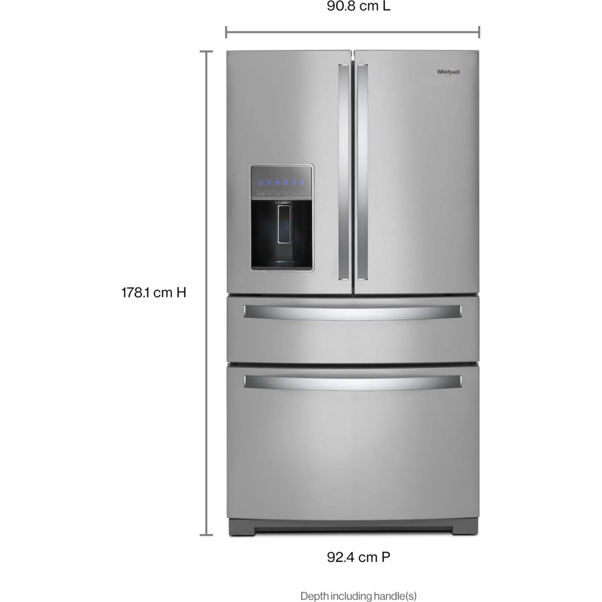 Whirlpool 36-inch Wide 4 Door Refrigerator with Prep and Store Bins - 26 Cu. Ft. -Fingerprint Resistant Stainless Steel (WRMF7736PZ) - Image 10
