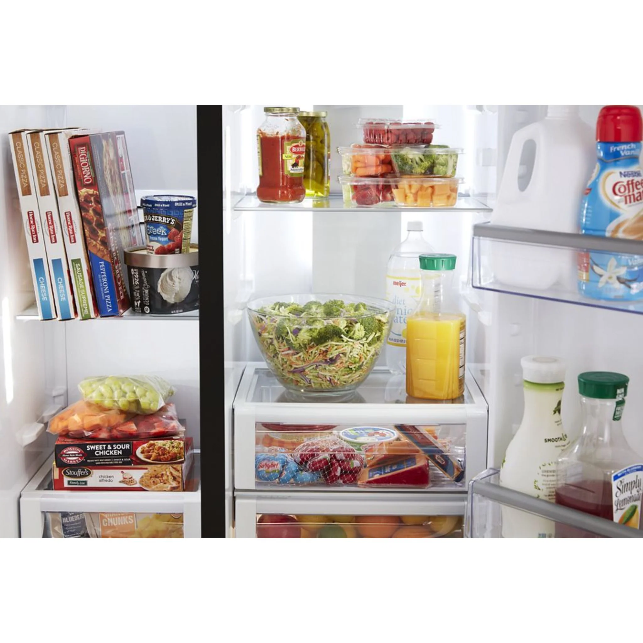 Whirlpool 36-inch Wide 4 Door Refrigerator with Prep and Store Bins - 26 Cu. Ft. -Fingerprint Resistant Stainless Steel (WRMF7736PZ) - Image 4
