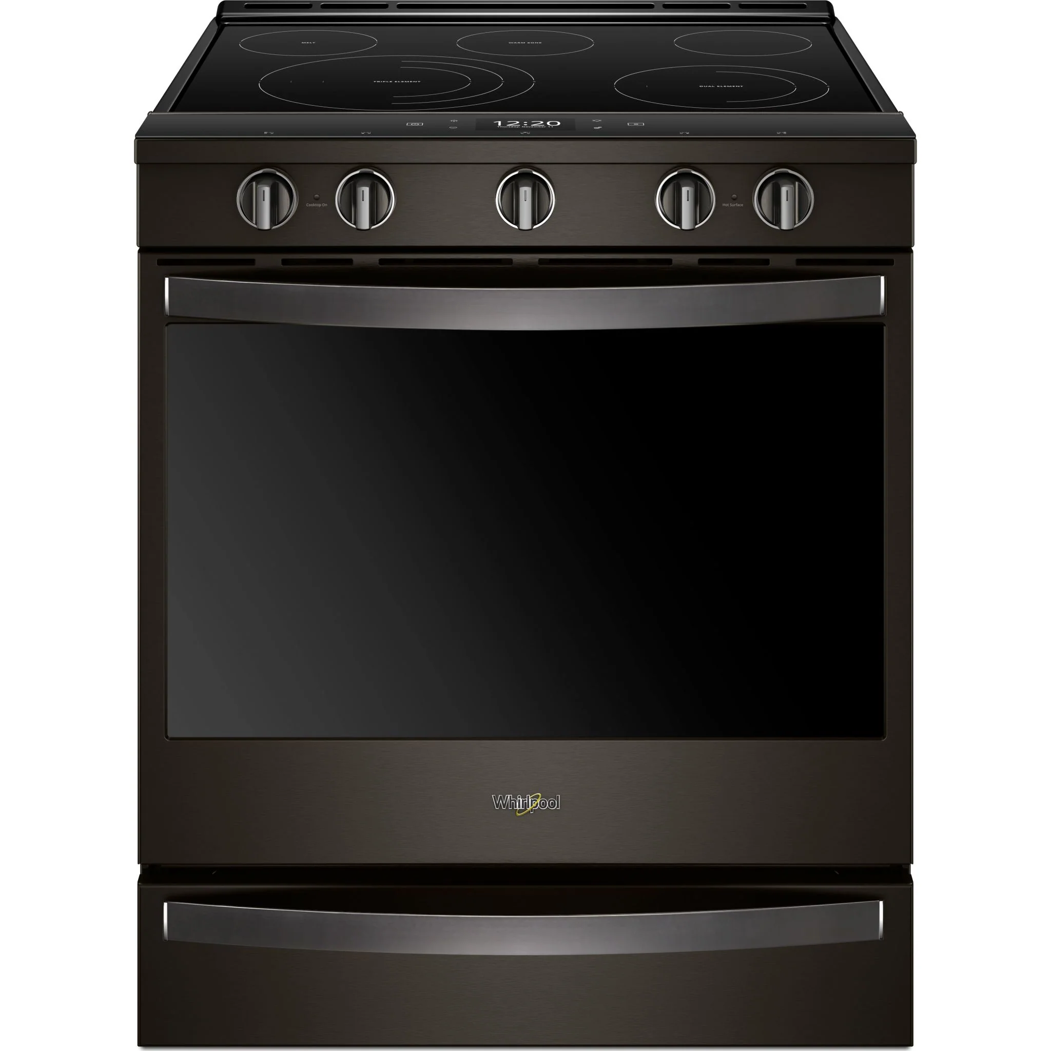 Whirlpool 6.4 cu.ft. Smart Slide-in Electric Range with Air Fry, when Connected - Black Stainless (YWEE750H0HV)