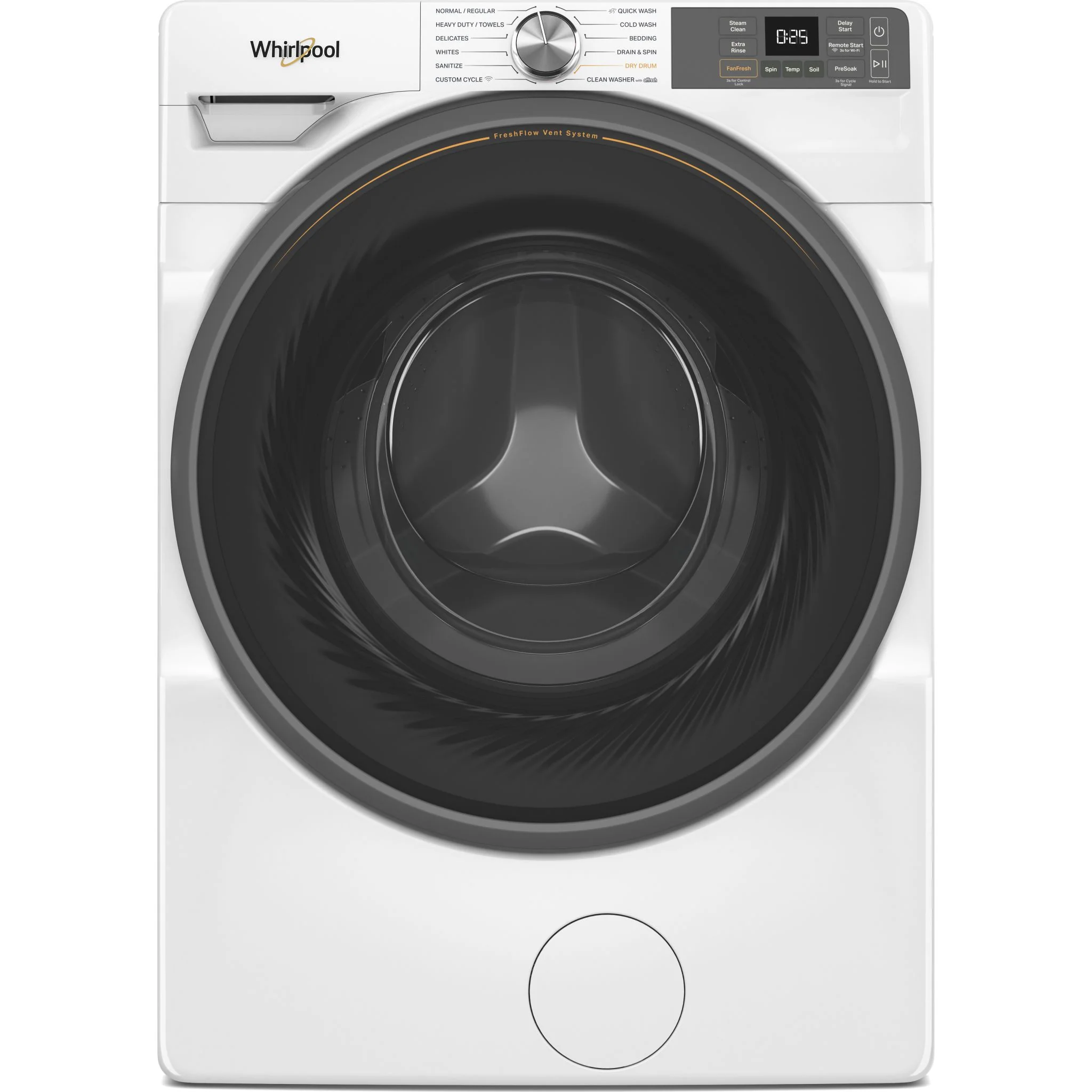 Whirlpool 5.2 cu. ft. Smart Front Load ENERGY STAR Certified Washer with FreshFlowVent System -White (WFW5720RW)