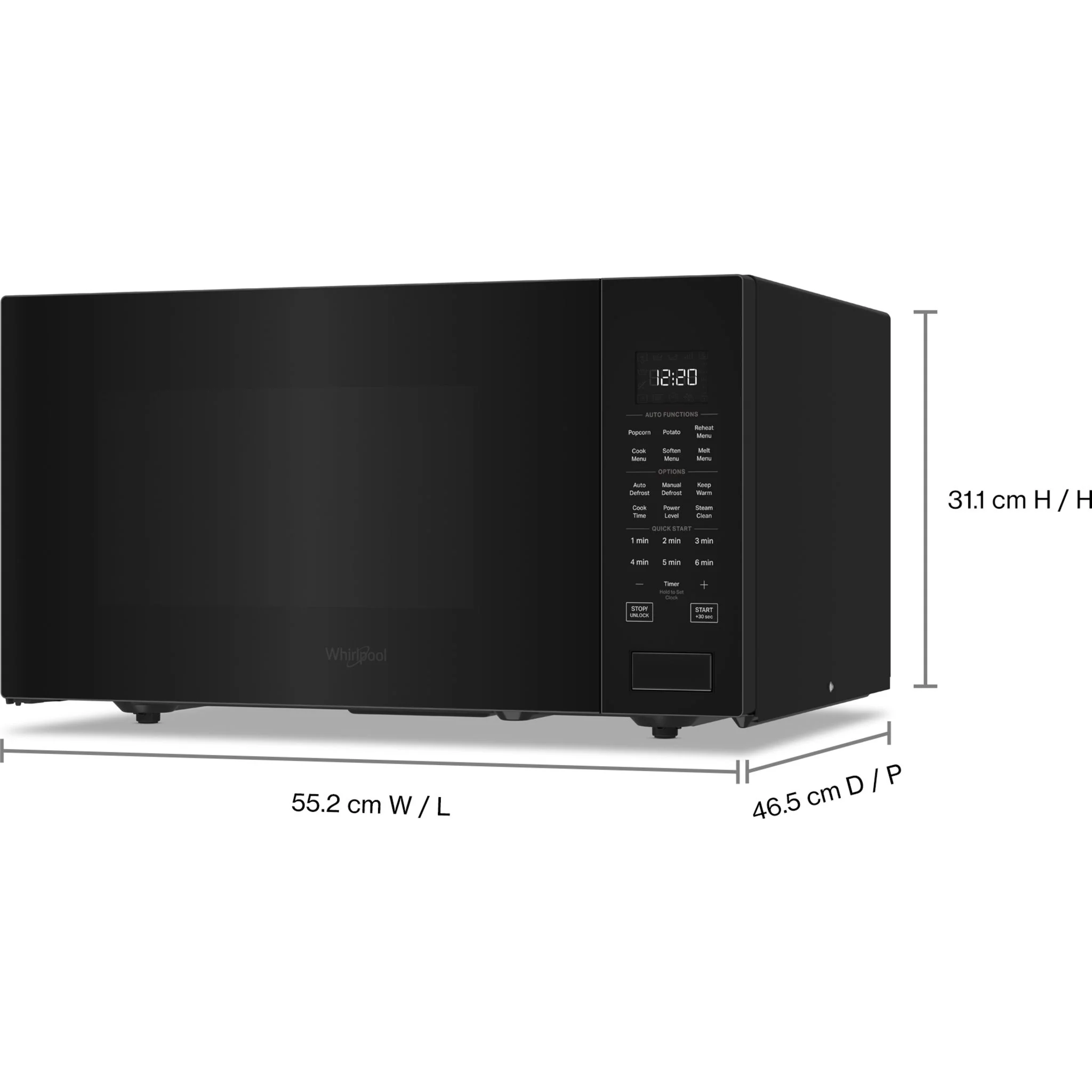 Whirlpool 1.6 cu.ft. Sensor Cooking Microwave - Black (YWMCS7022RB) - Image 2