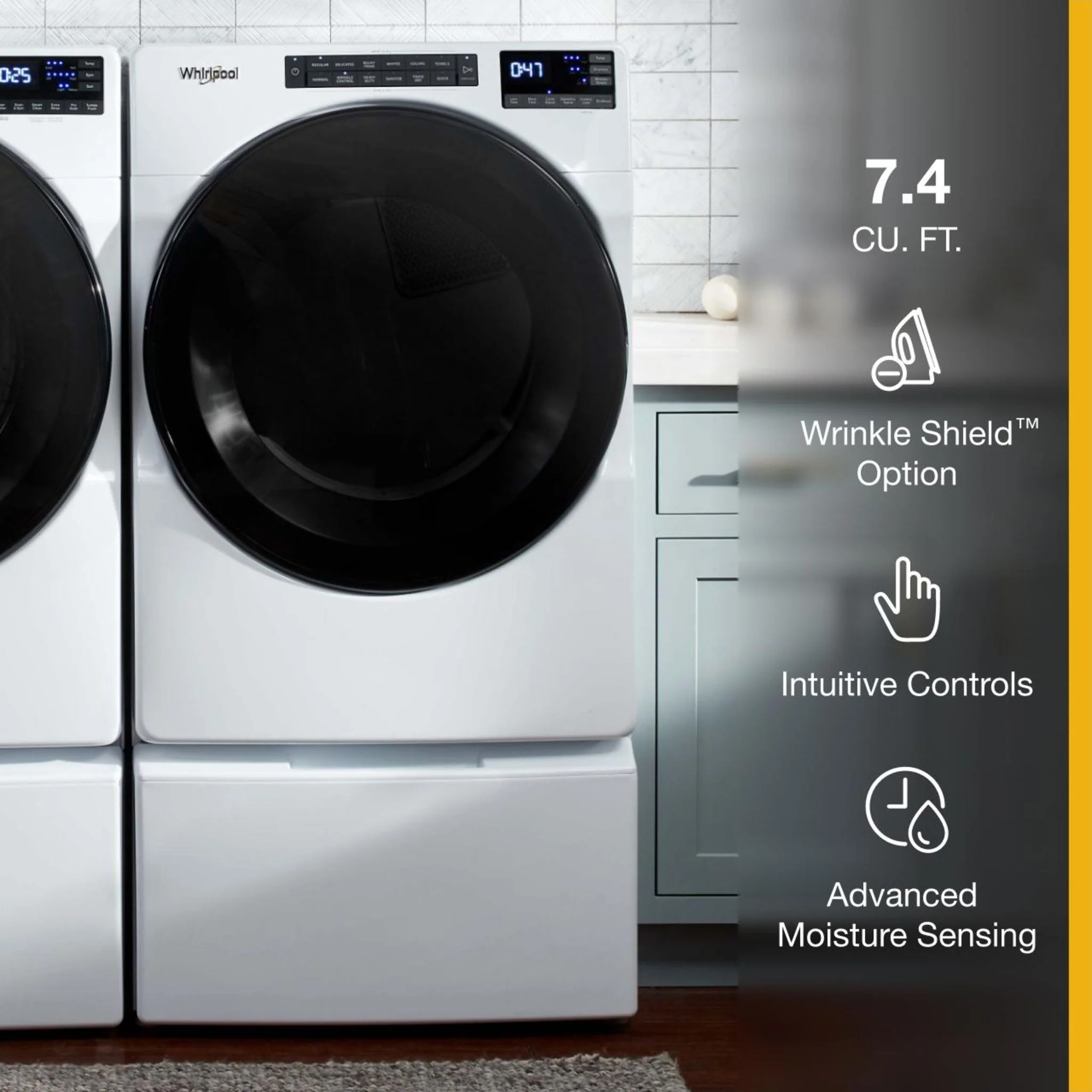 Whirlpool 7.4 cu. ft. Gas Wrinkle Shield Dryer (WGD5605MW) - Image 40