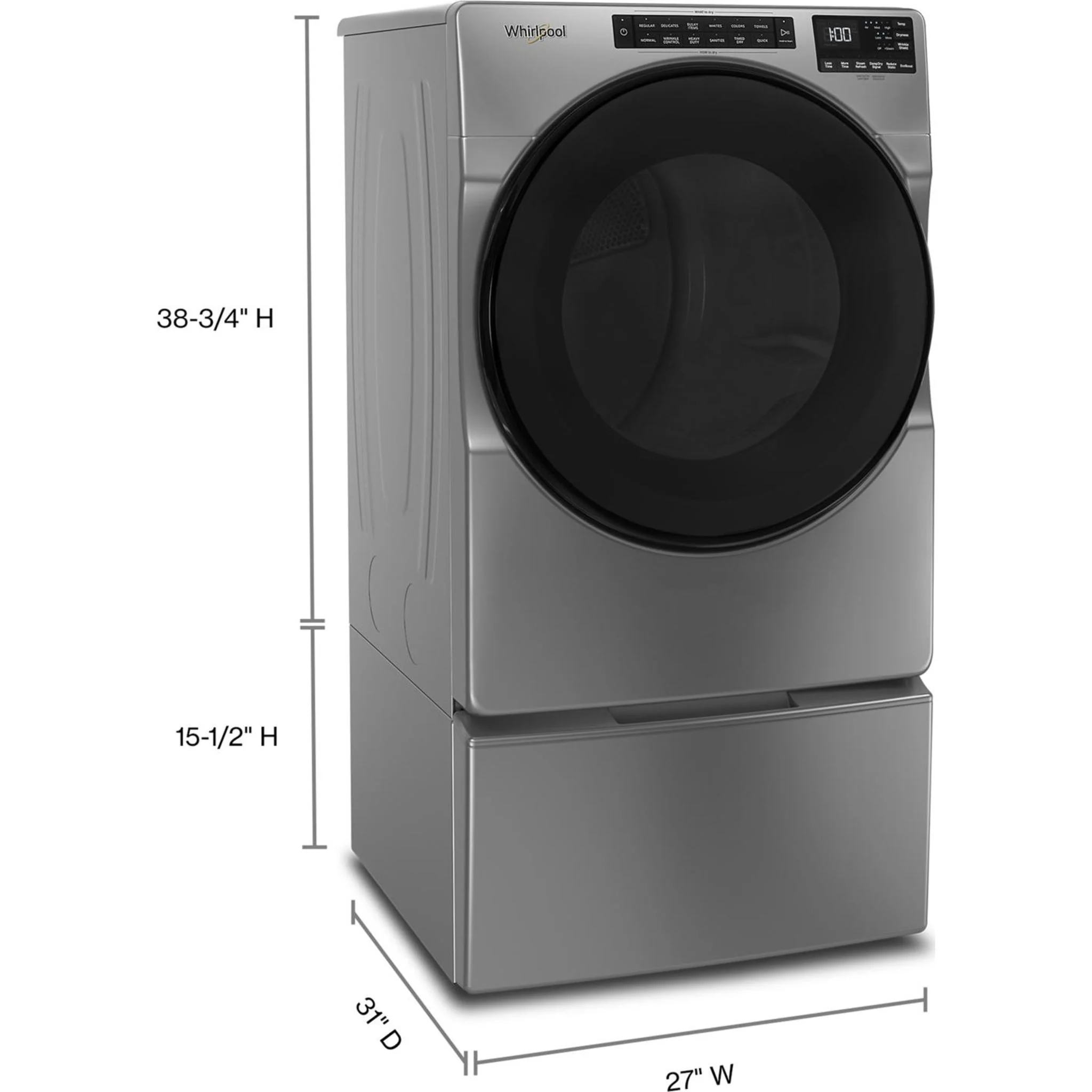 Whirlpool 7.4 cu. ft. Gas Wrinkle Shield Dryer with Steam (WGD6605MC) - Image 9