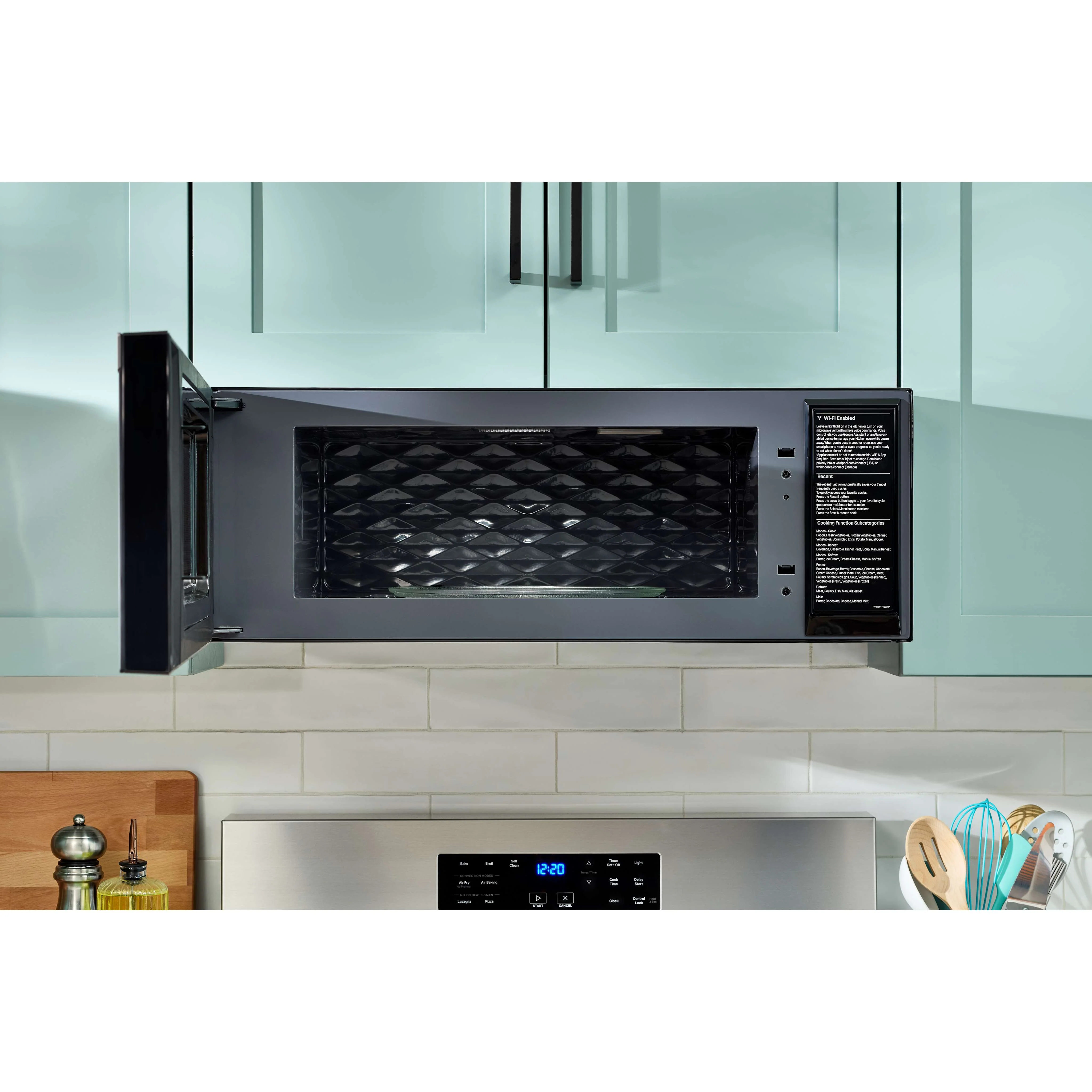 Whirlpool 1.1 cu. ft. Smart Low Profile Microwave Hood Combination with 450 CRM 4-Speed Venting -Black Stainless Finish (YWMML5530RV) - Image 6