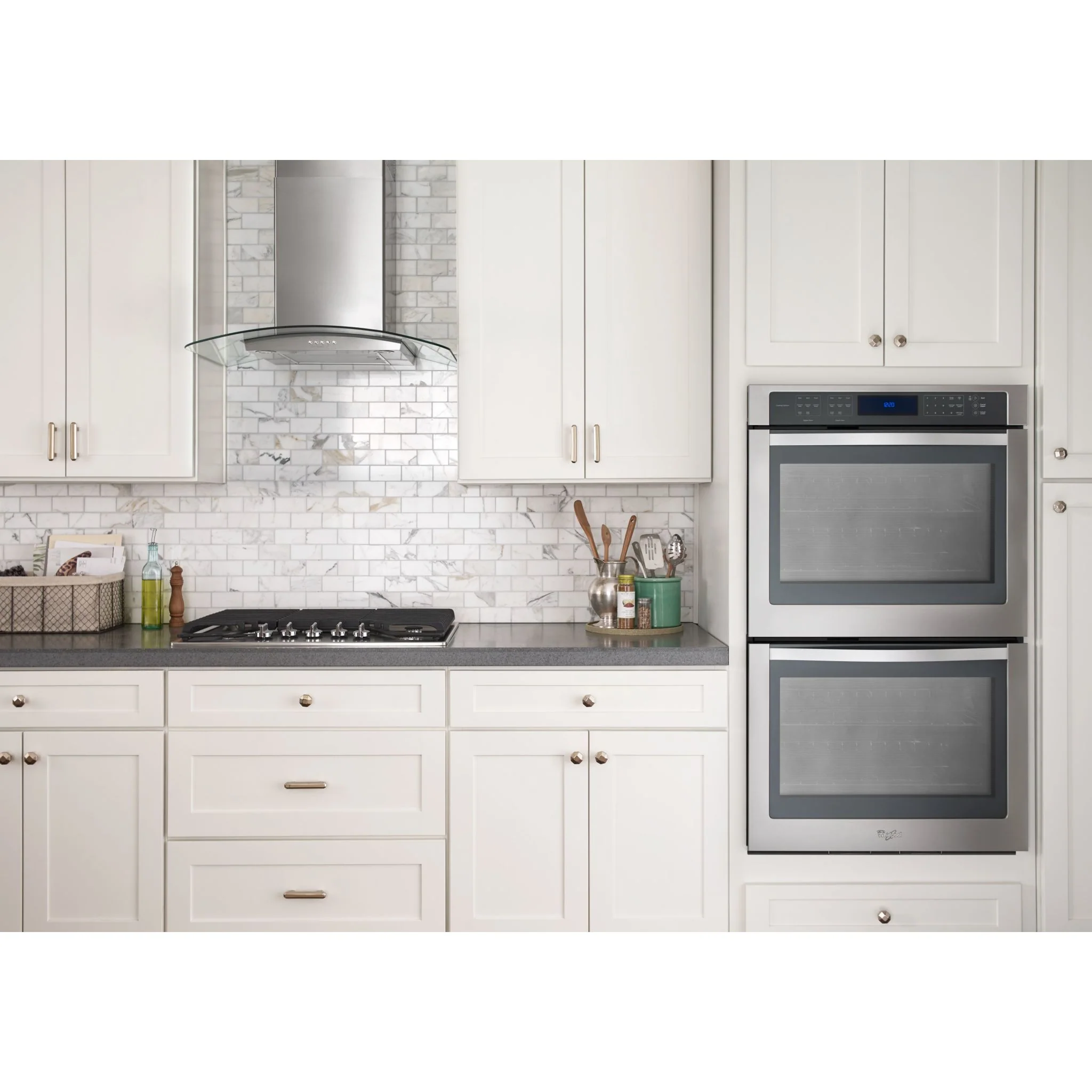 Whirlpool 30" Concave Glass Wall Mount Range Hood (WVW51UC0FS) - Image 4