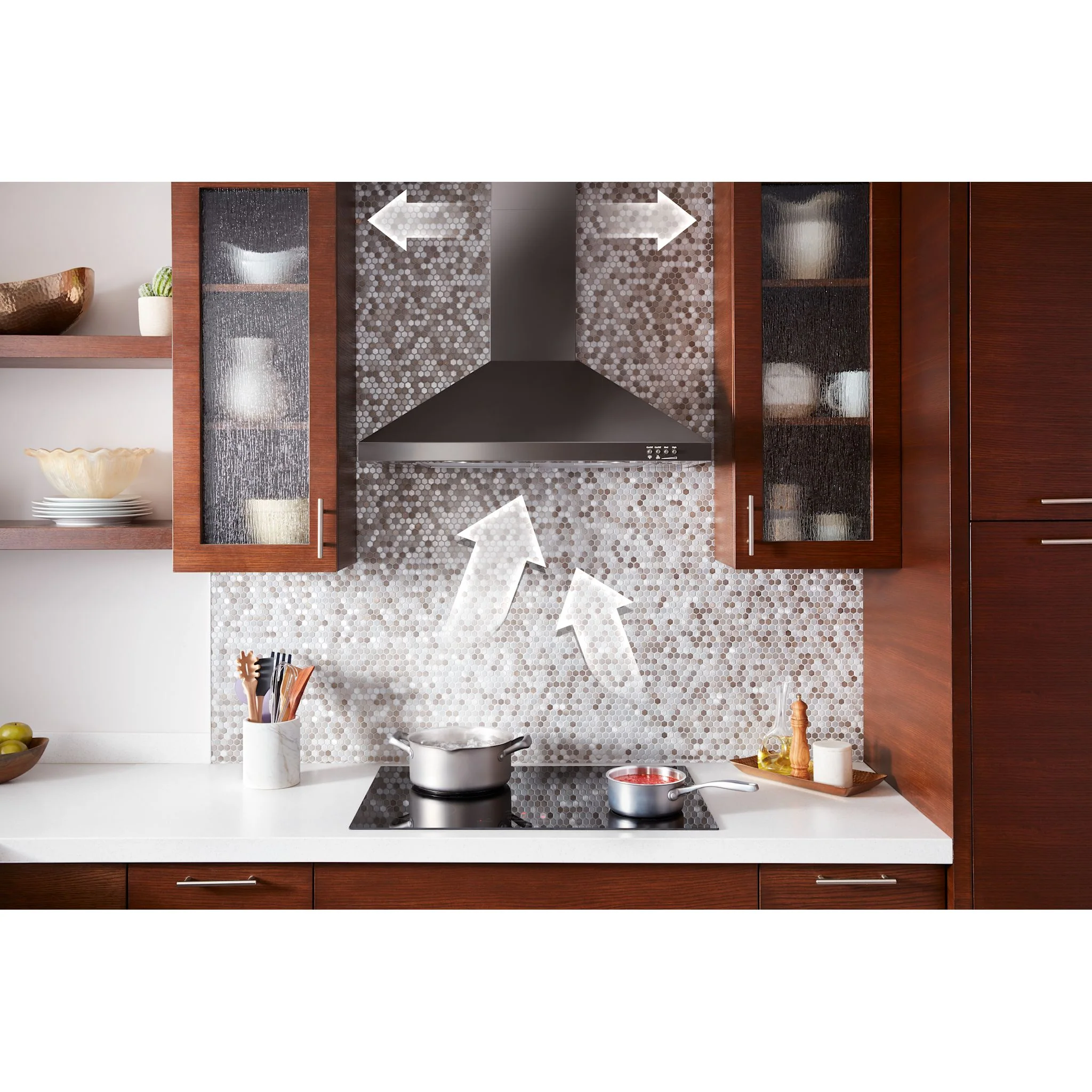 Whirlpool 36" Contemporary Black Stainless Wall Mount Range Hood -Black Stainless (WVW53UC6HV) - Image 6