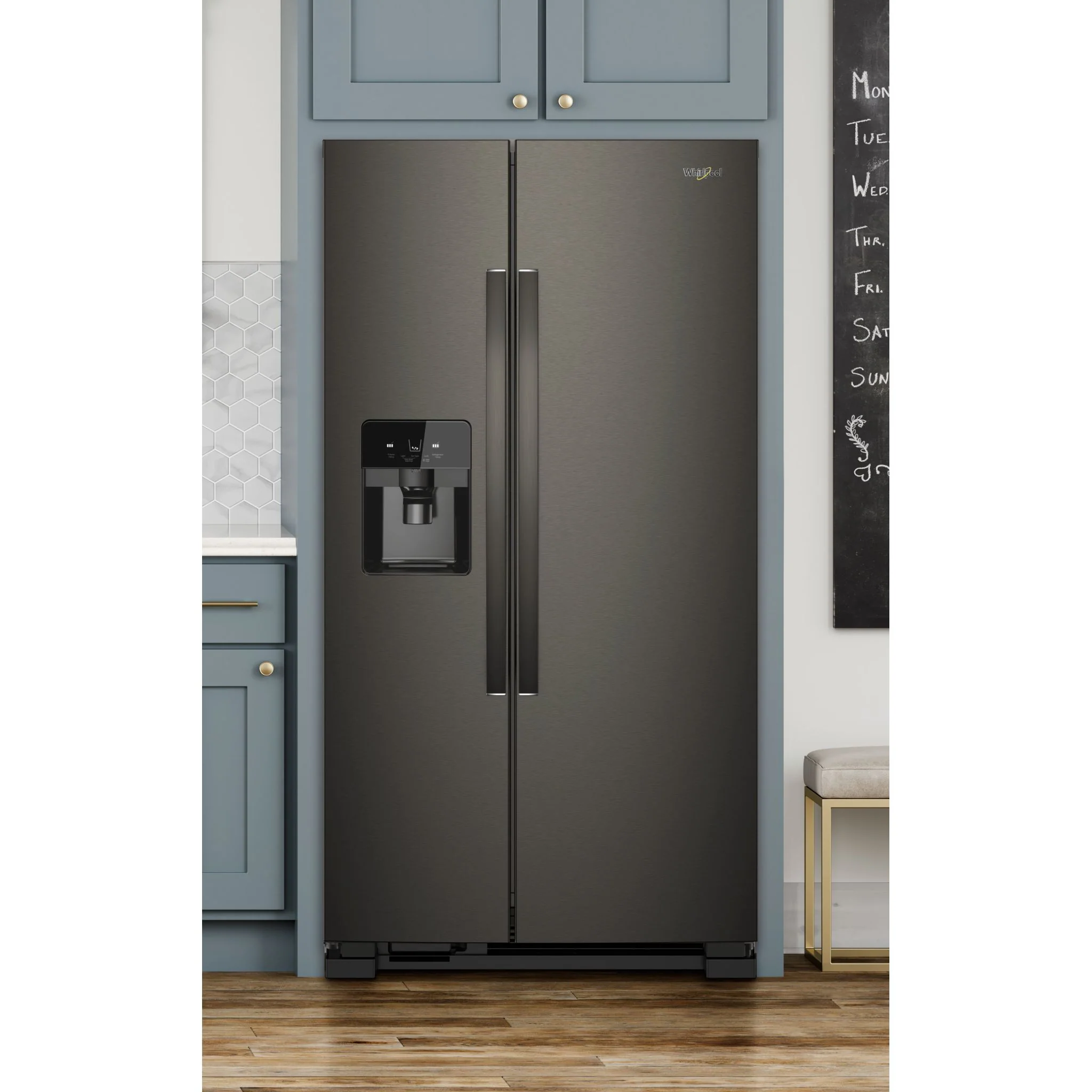 Whirlpool 33-inch Wide Side-by-Side Refrigerator - 21 cu. ft. -Black Stainless (WRS321SDHV) - Image 6